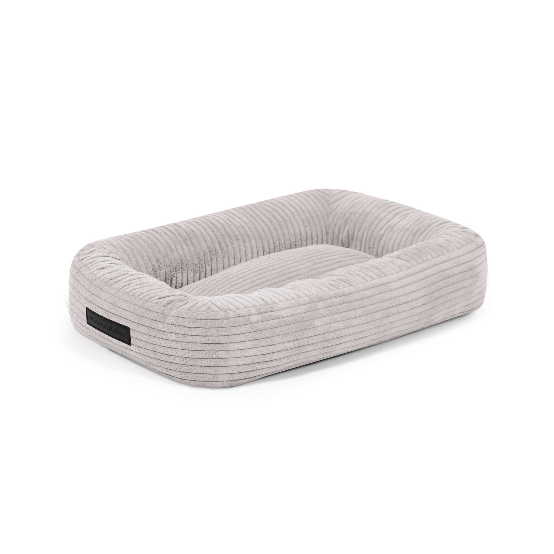 Dog Bed 55 Waves White Grey