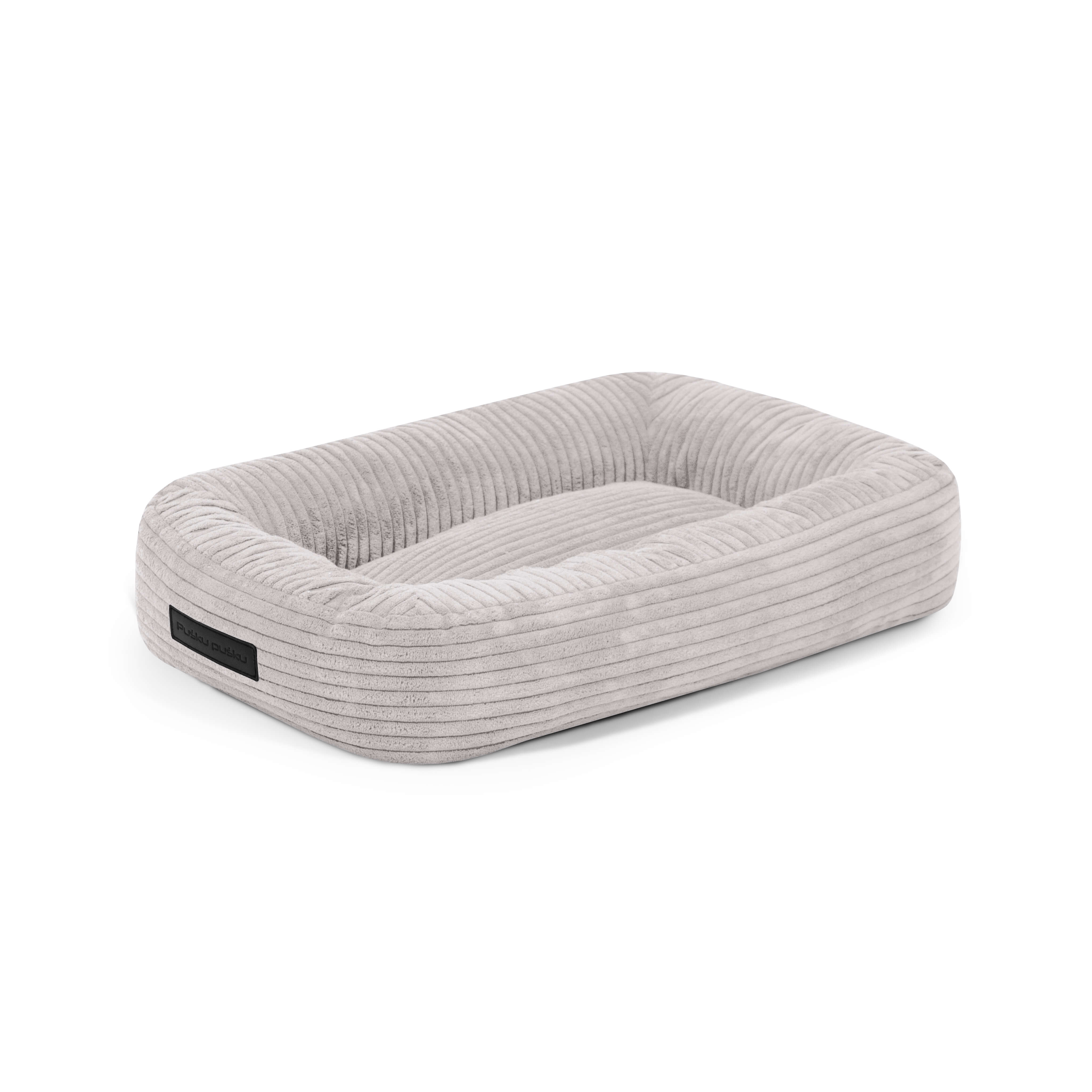 Dog Bed 55 Waves White Grey