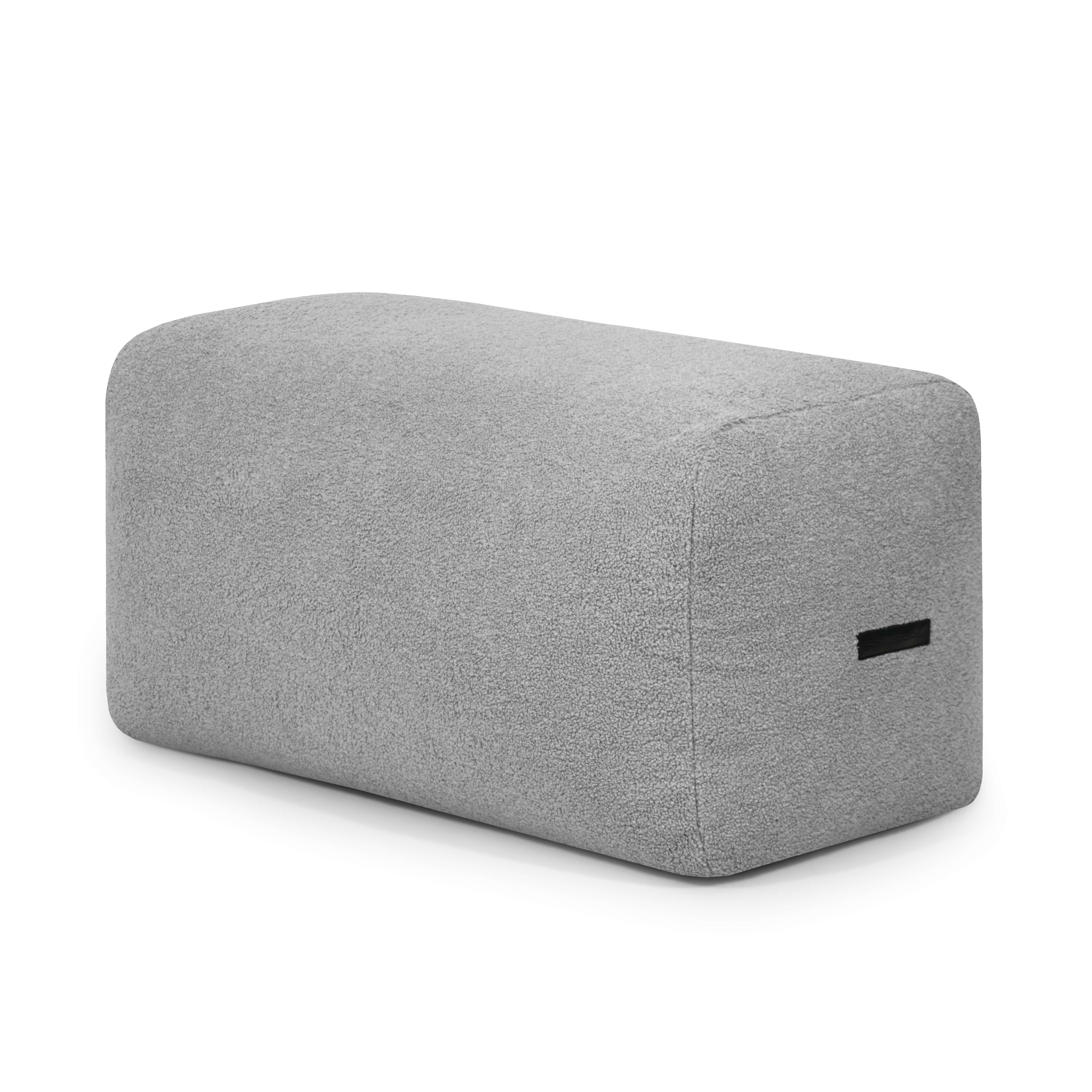 Pouf Plus 100 Teddy White Grey