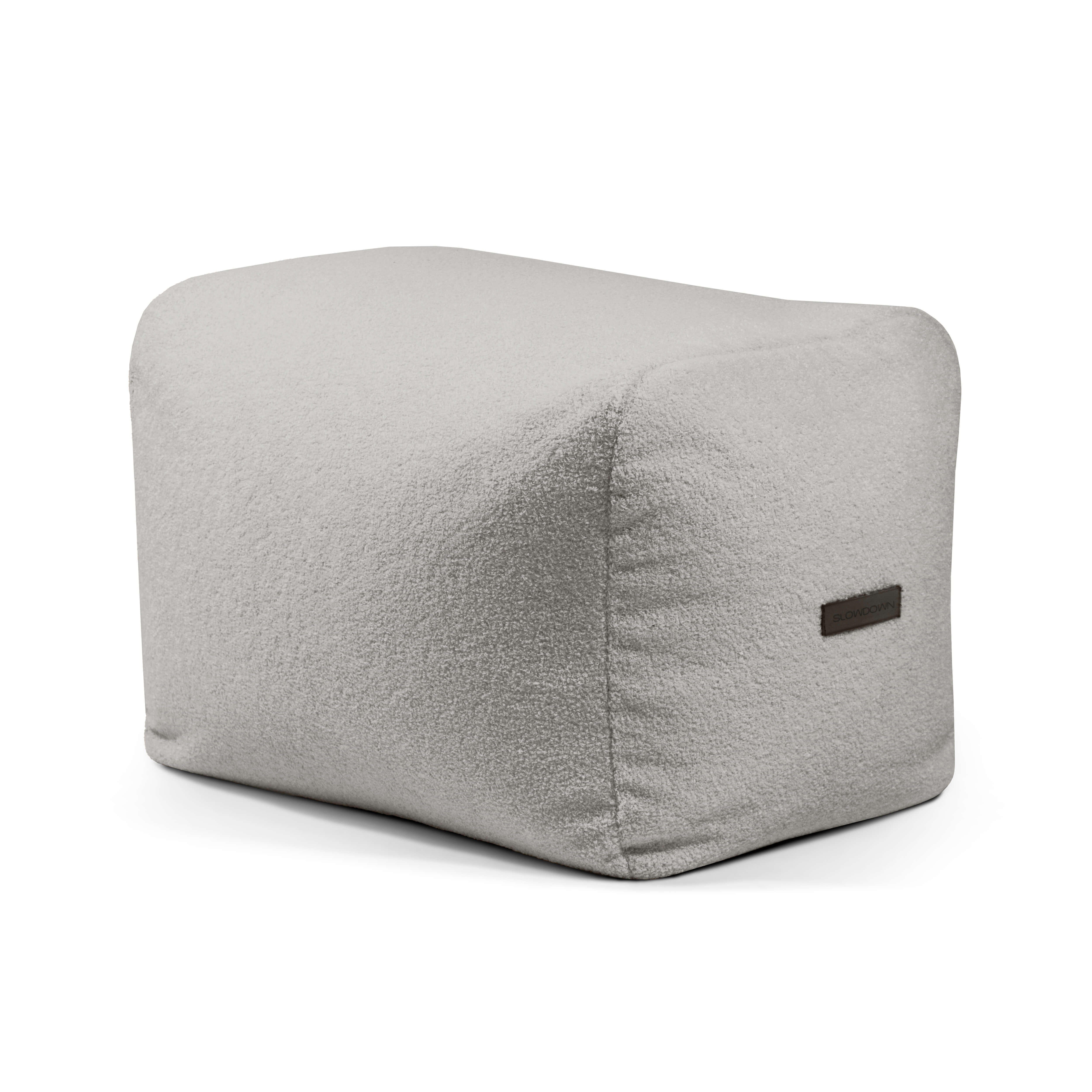 Pouf Plus 70 Teddy White Grey