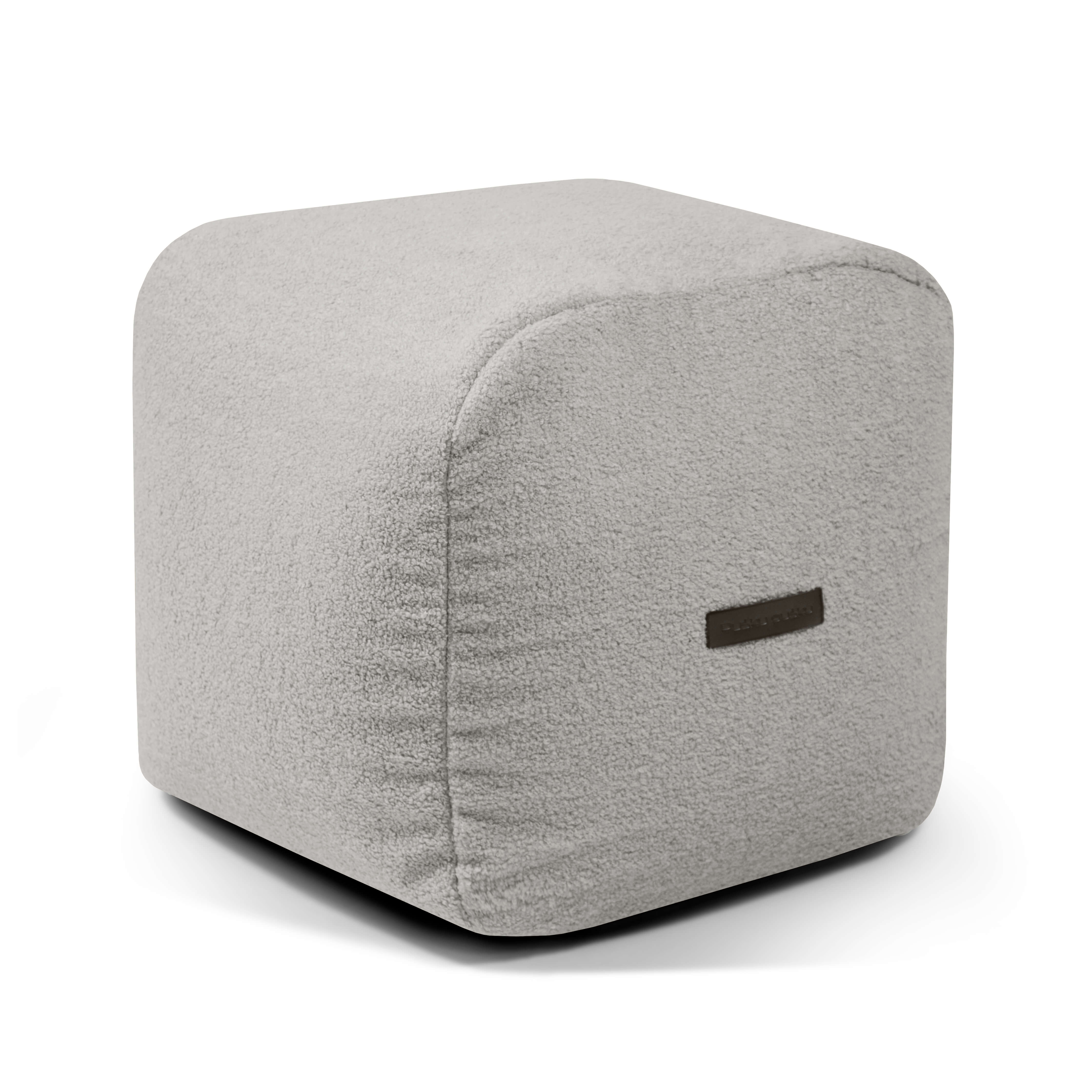 Pouf Plus 50 Teddy White Grey