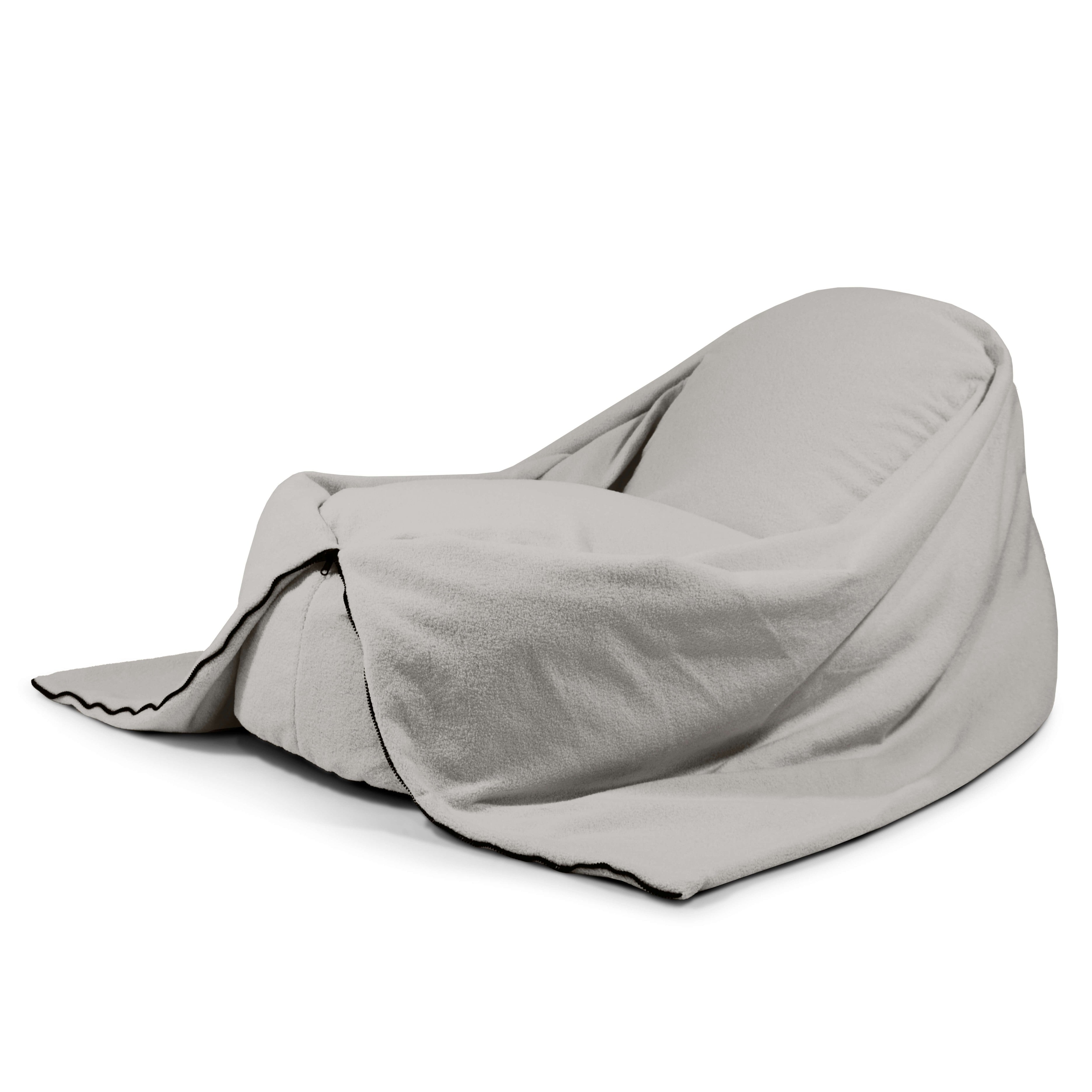 Sittsäck Cocoon 120 Teddy White Grey