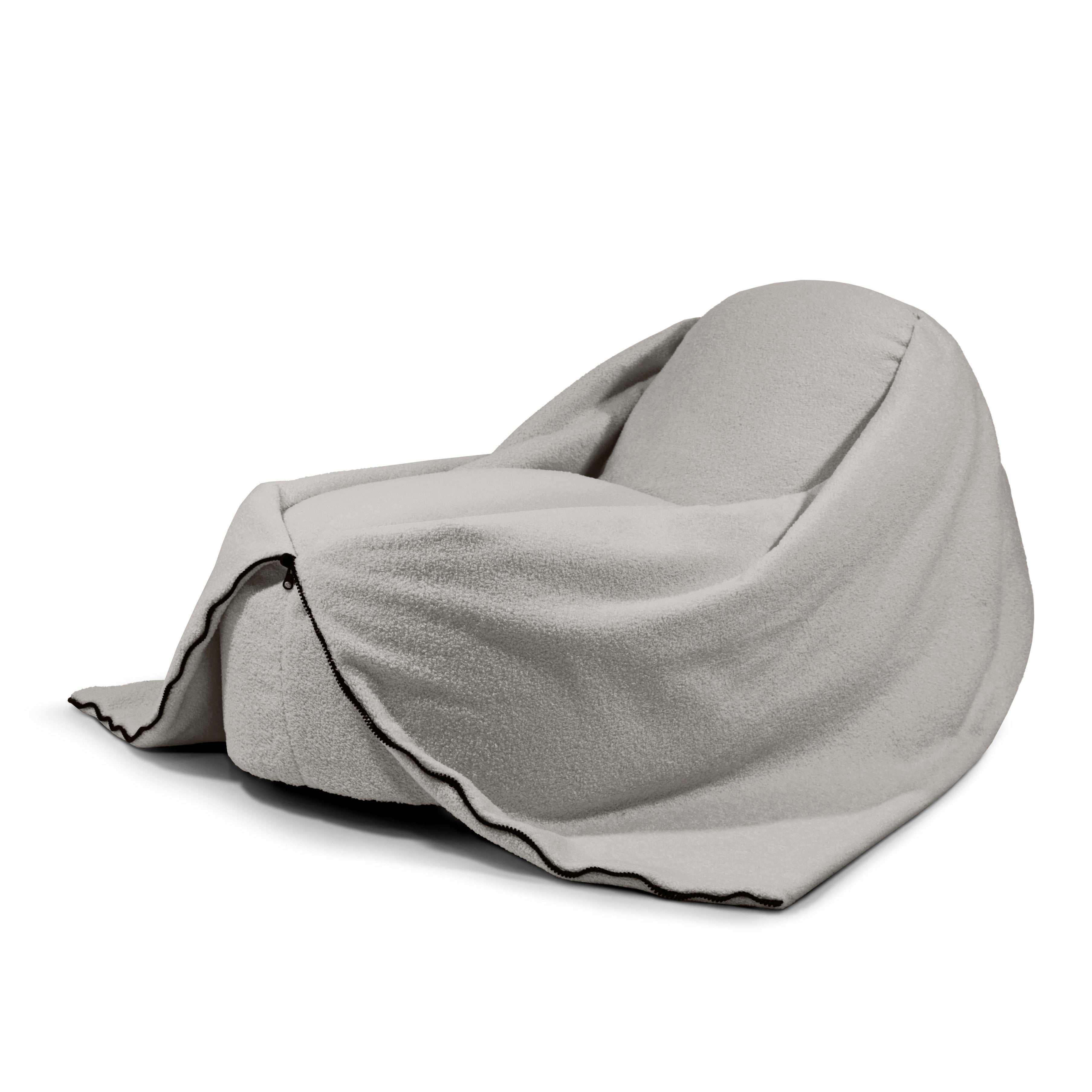 Sittsäck Cocoon 100 Teddy White Grey