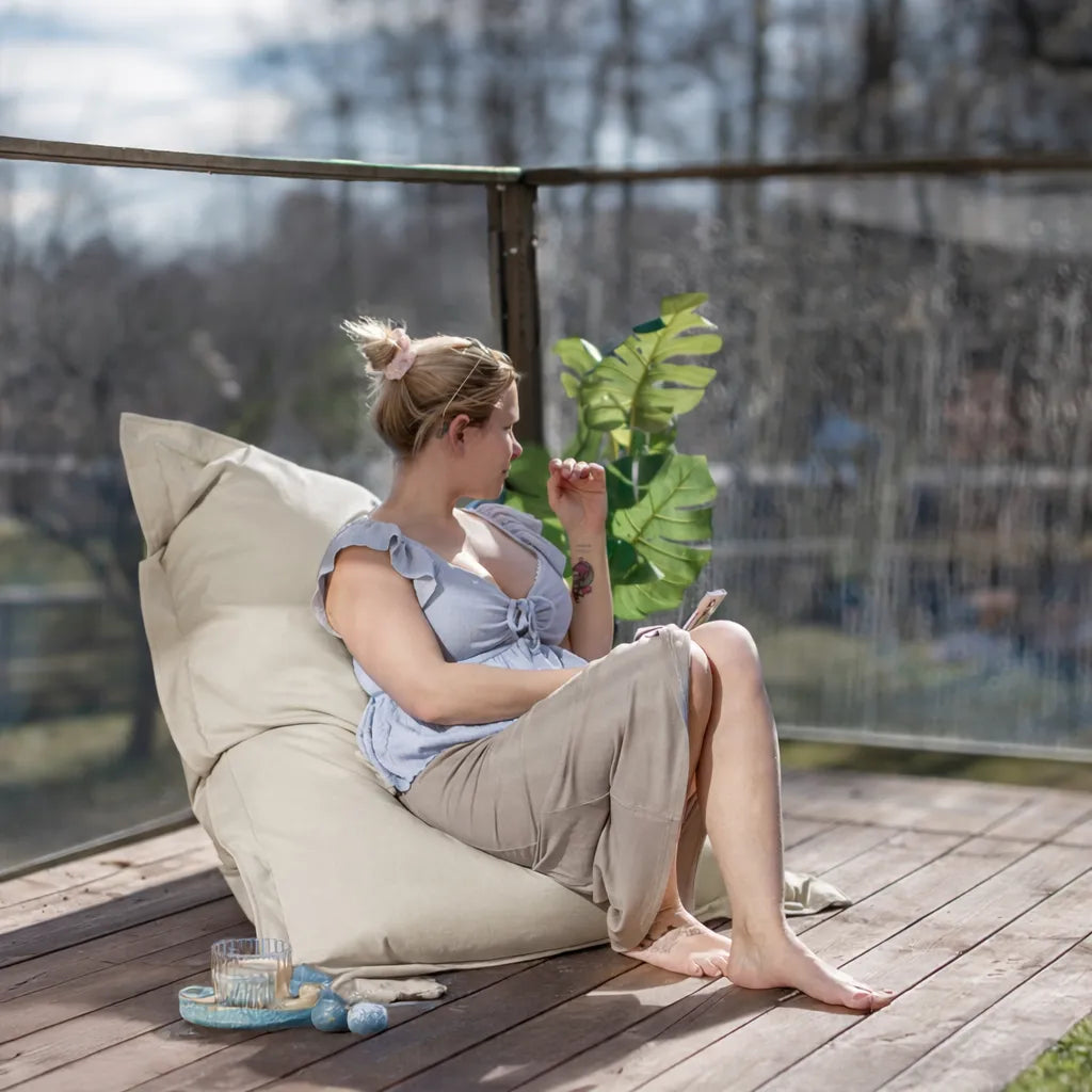 1me Colorin OEKO-TEX ® - sittsäck & sittkudde Ivory-Utemöbler-Slowdown