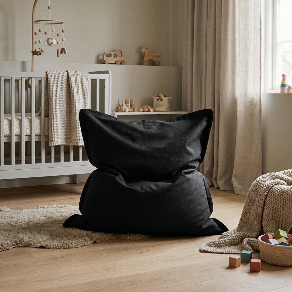 1me OX sittkudde & barnfåtölj Black