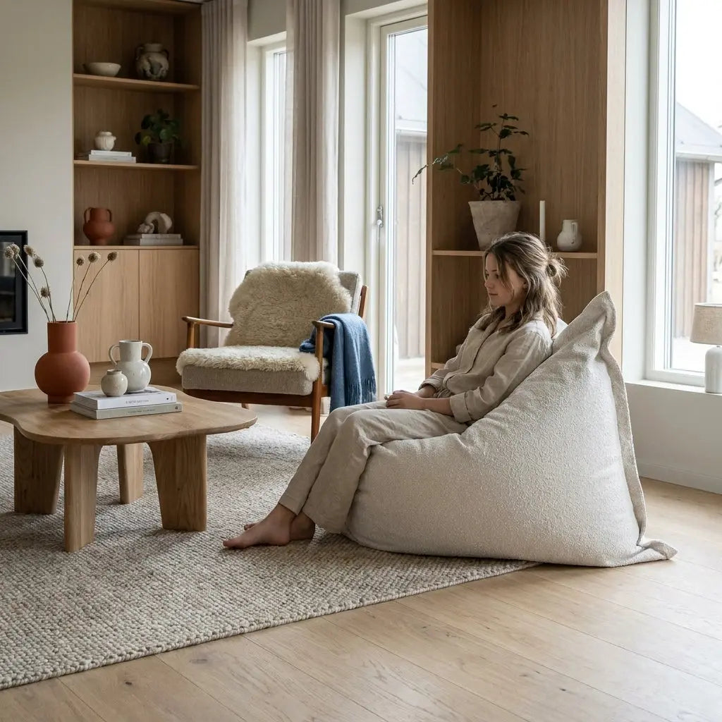 1Me Madu liten sittsäck för små barn OEKO-TEX ® vit SLOWDOWN