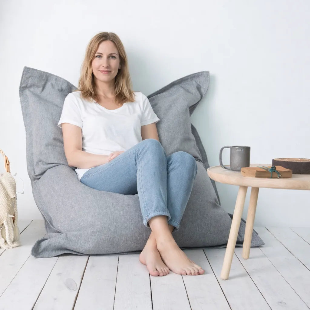 2me Home OEKO-TEX ® Klassisk sittsäck & saccosäck Light grey-Sittsäck-Slowdown