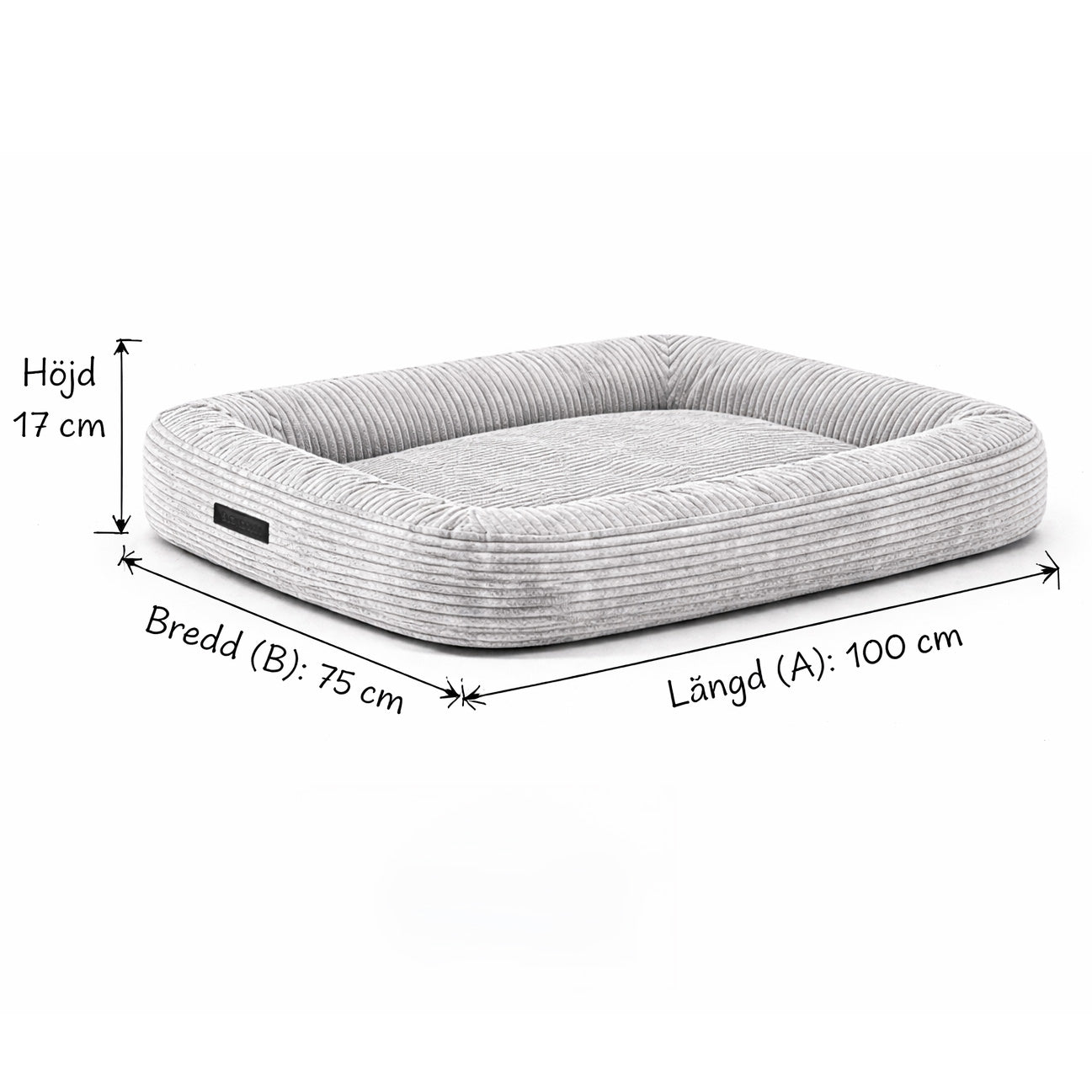 Hundbädd 100 Waves Dark Grey