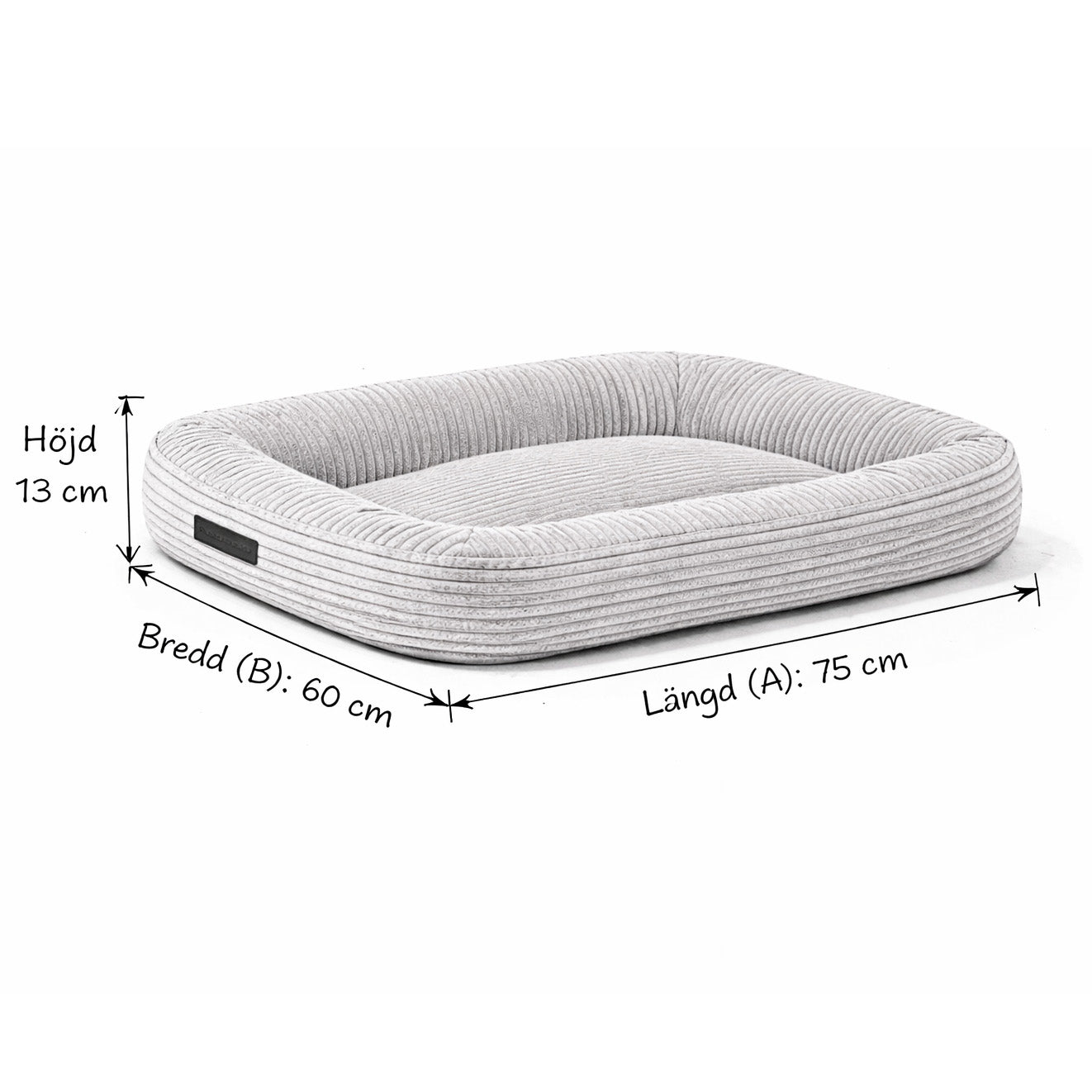 Hundbädd 75 Waves Dark Grey