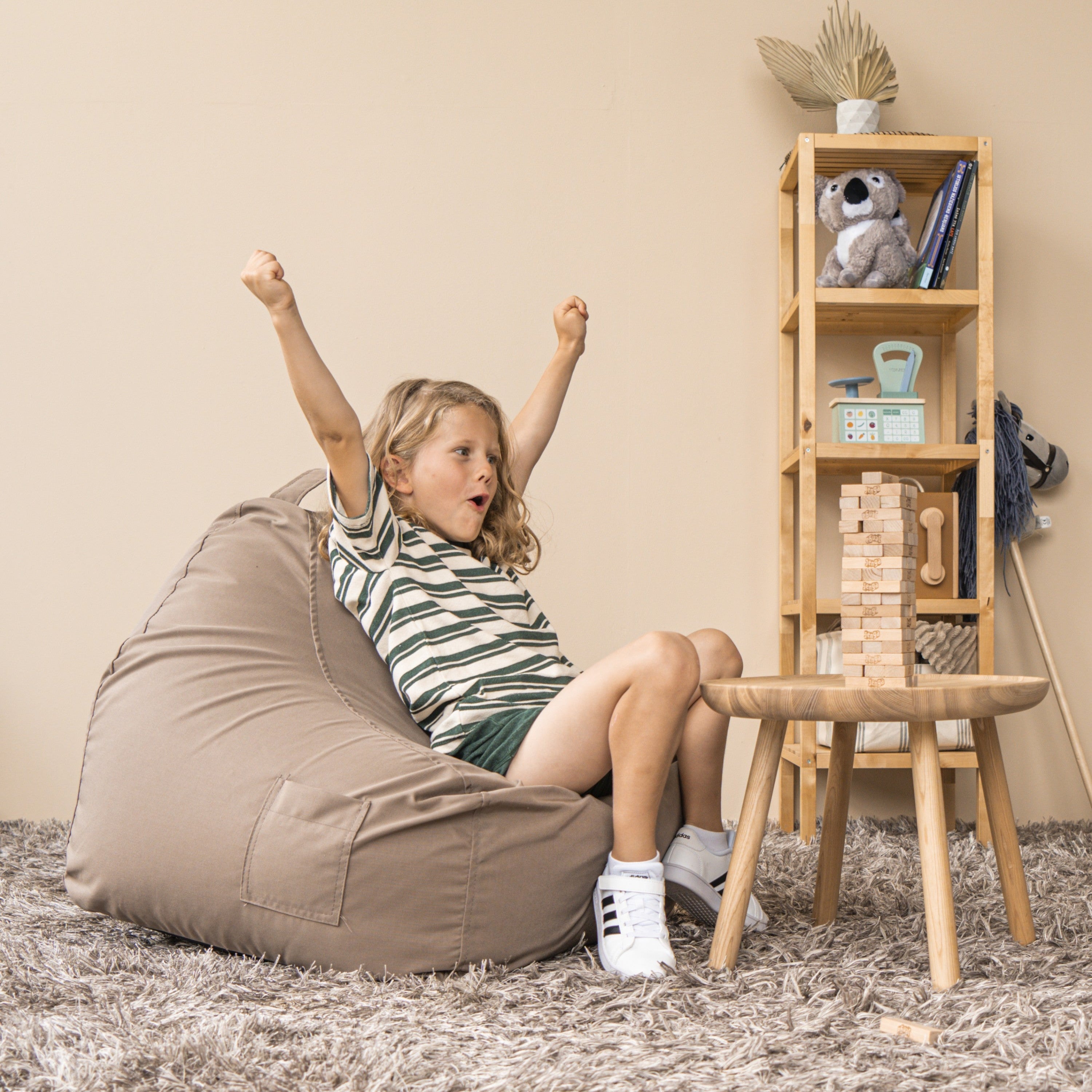 Barnfåtölj Game Colorin Taupe