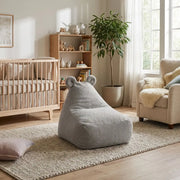 Barnfåtölj Sittsäck Snug 80 Bear Teddy White Grey