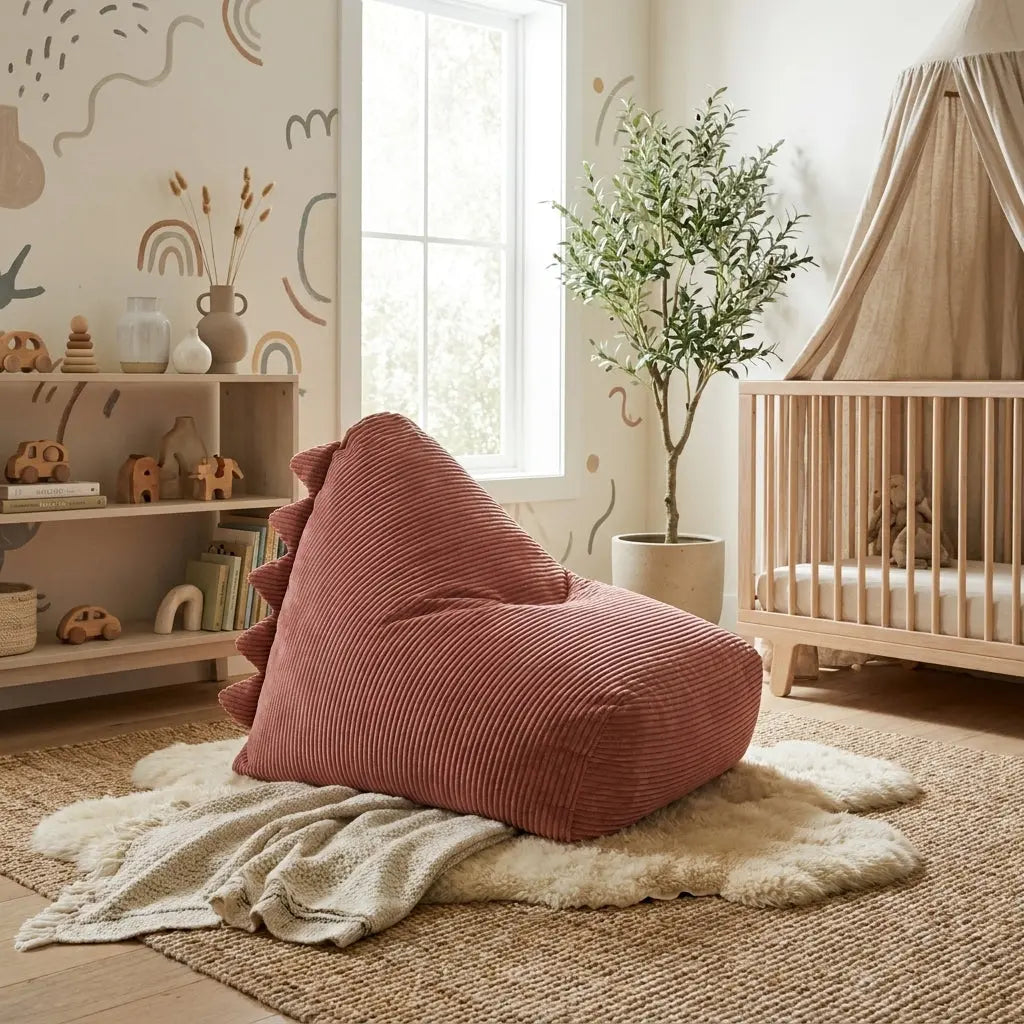Barnfåtölj Sittsäck Snug 80 Dragon Waves Coral