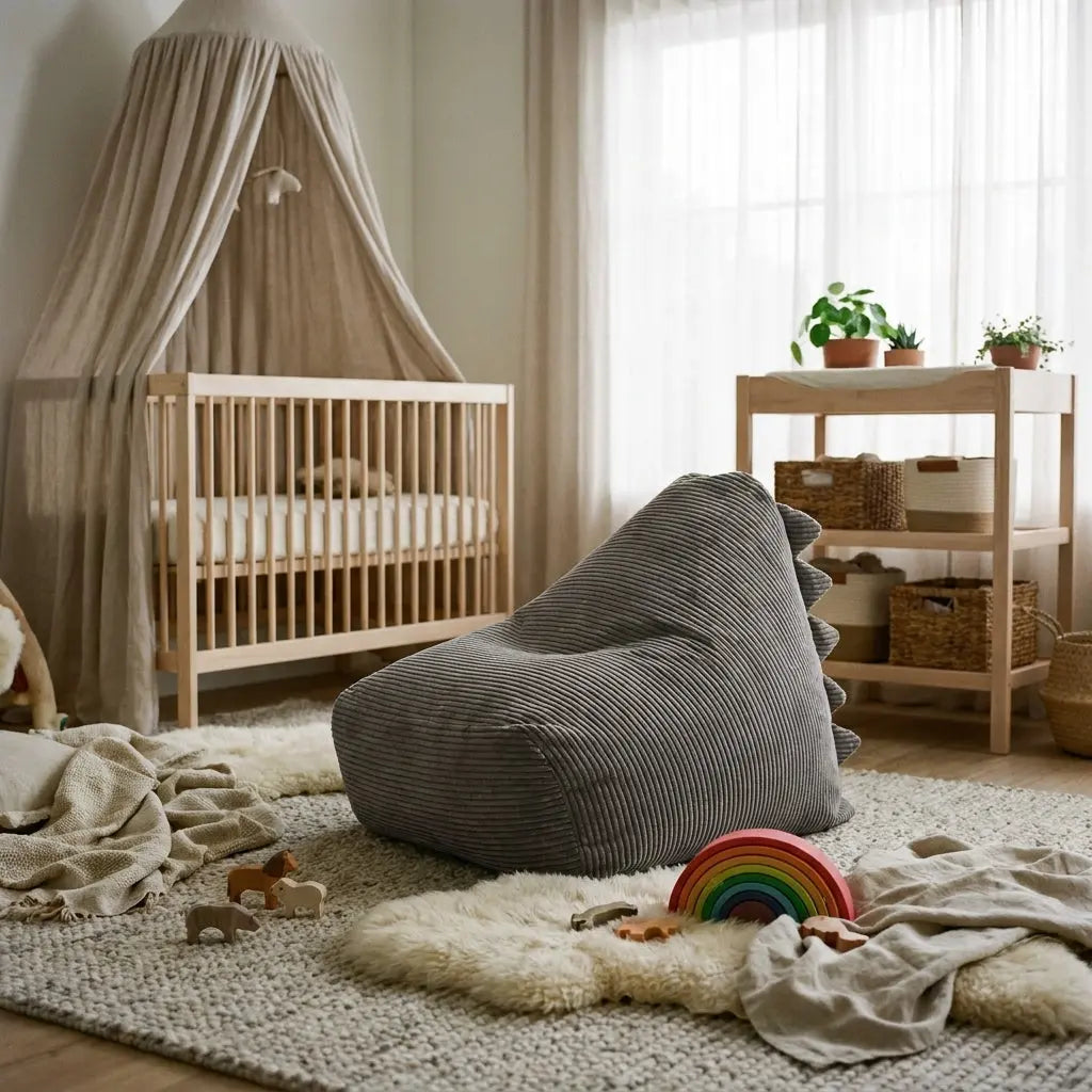 Barnfåtölj Sittsäck Snug 80 Dragon Waves Dark Grey