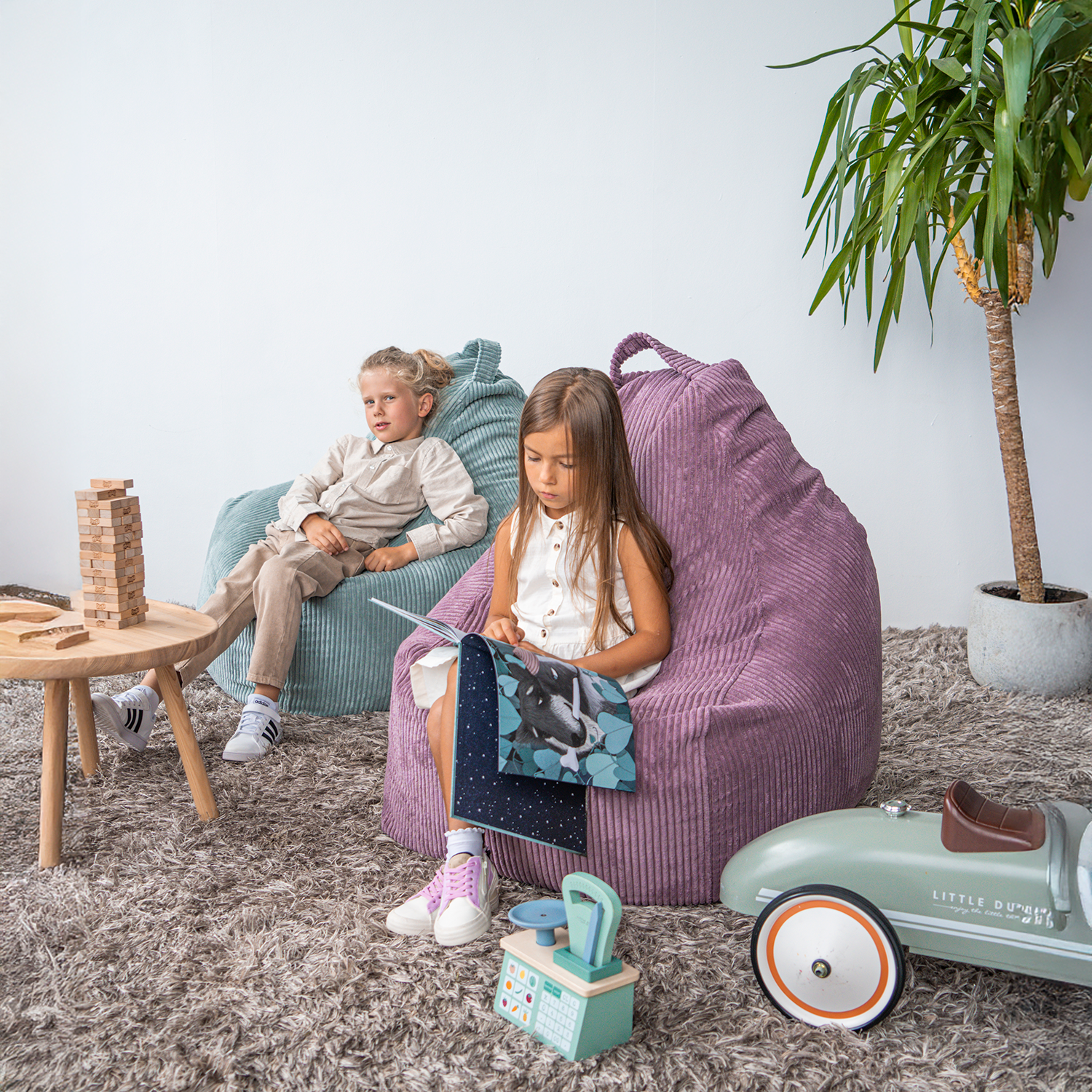 Sittsäck Play Waves Dark Grey