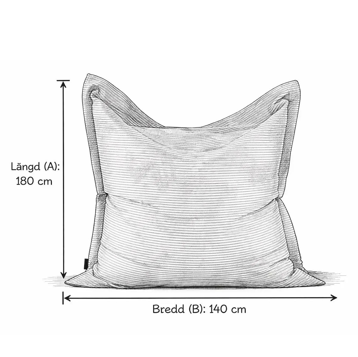 4ME Cape bean bag 180x140 cm – klassisk sittsäck med tryck SLOWDOWN