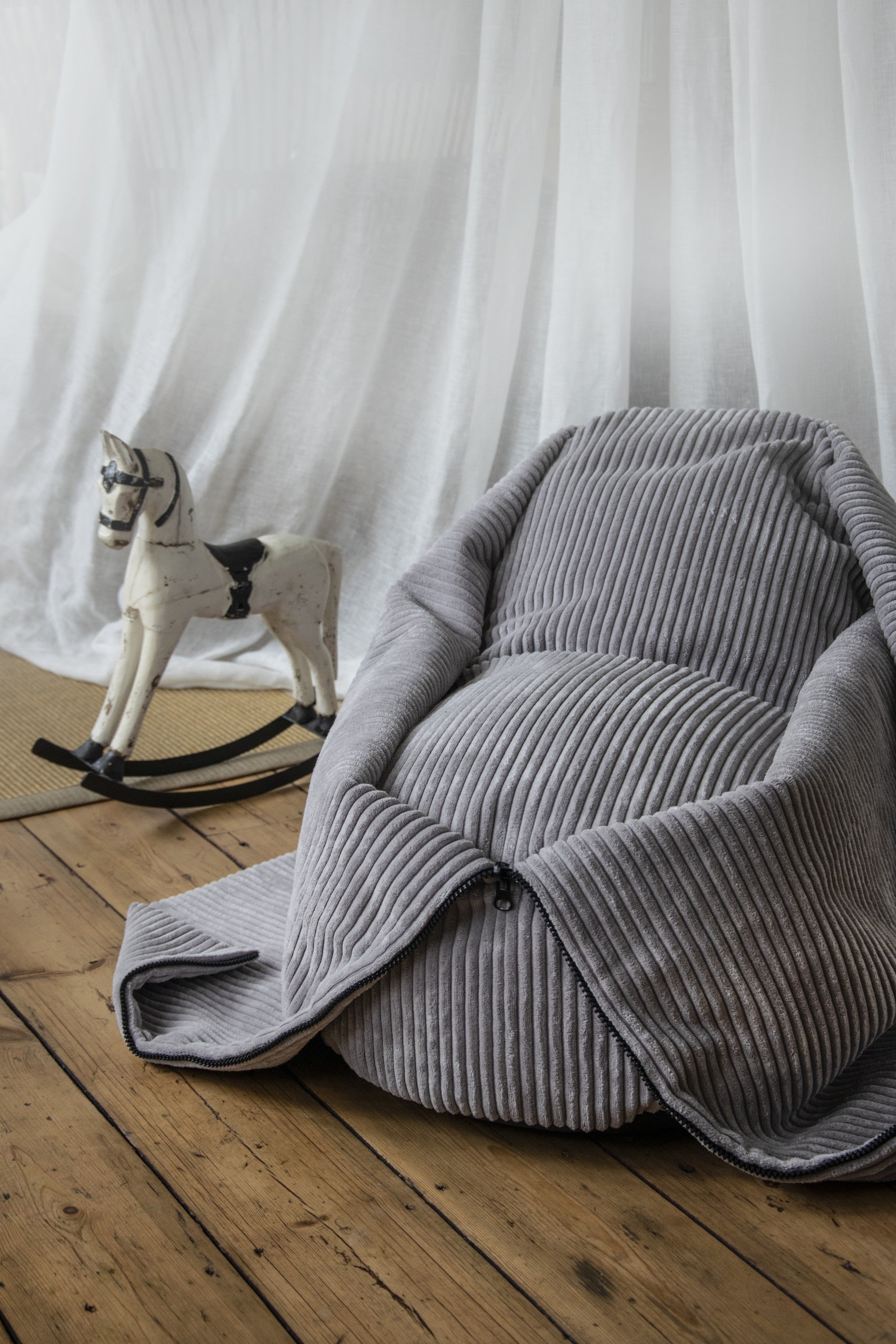 Sittsäck Cocoon 80 Waves White Grey