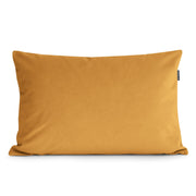sammet dekorationskudde 65x45 i senapsgul färg, elegant kudde för soffan och sängen.