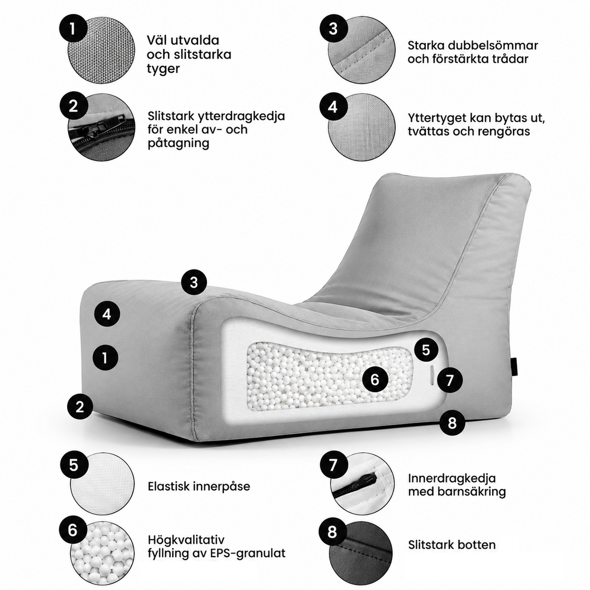 Sittsäck Lounge Nordic Lime