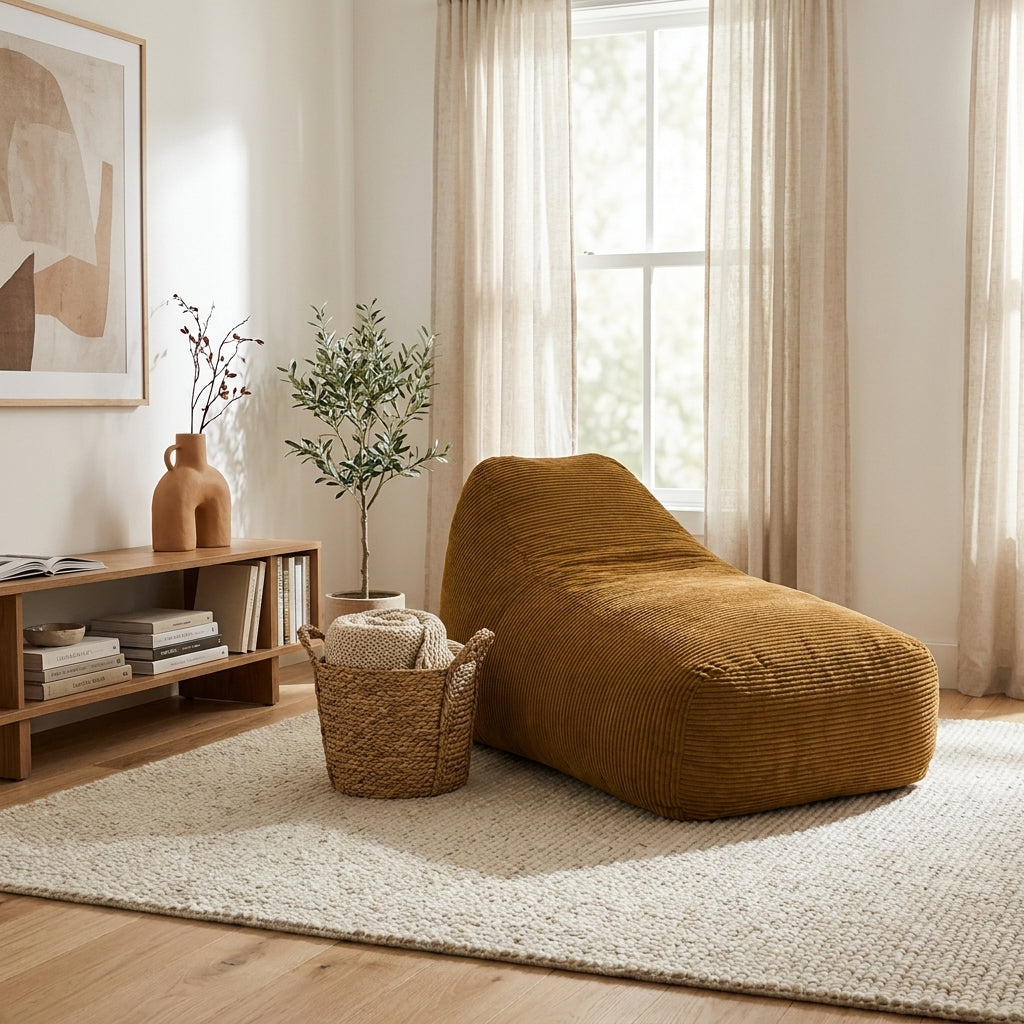 Fåtölj Sittsäck Snug Long 140 Waves Mustard