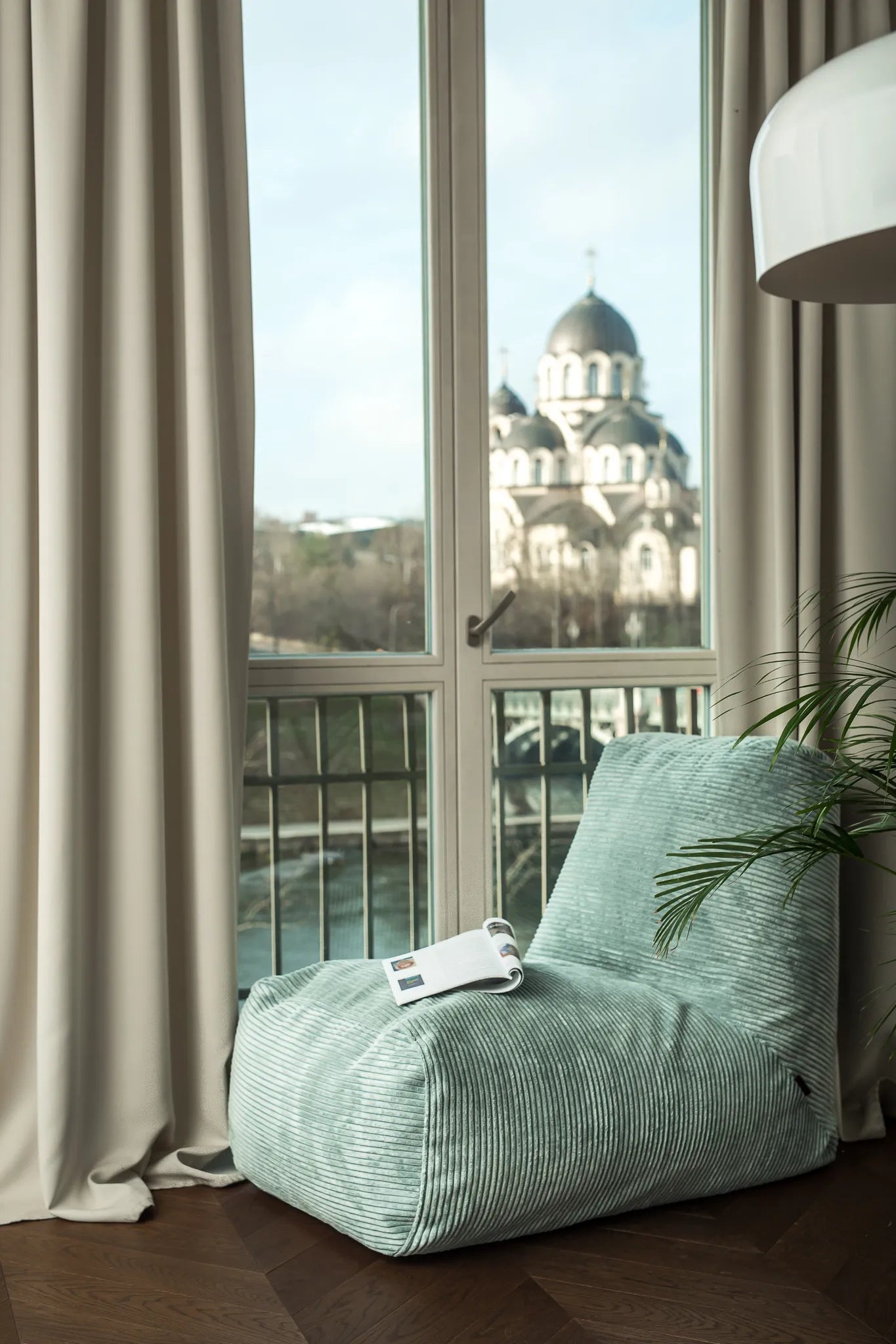 Sittsäck Tube Waves Mint-Bean bags-Slowdown