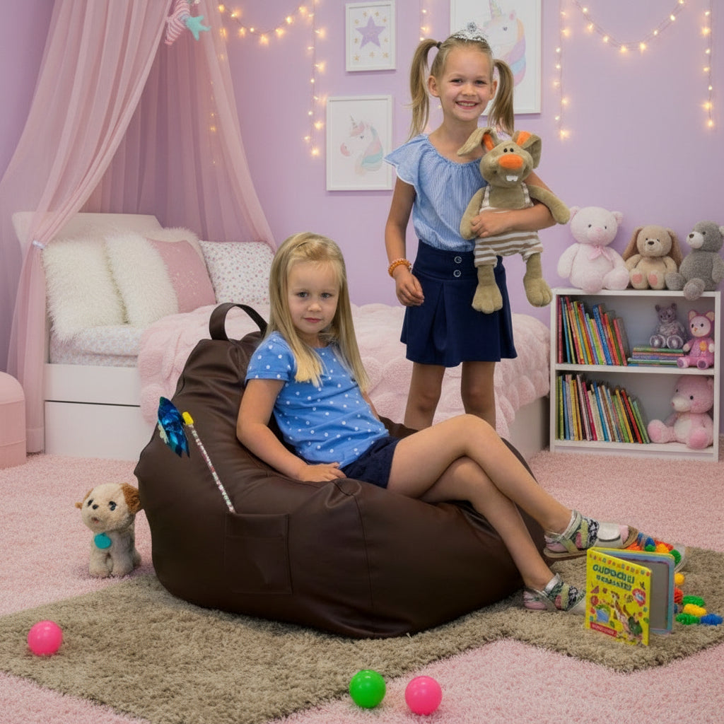 Barnfåtölj Game Outside Brown