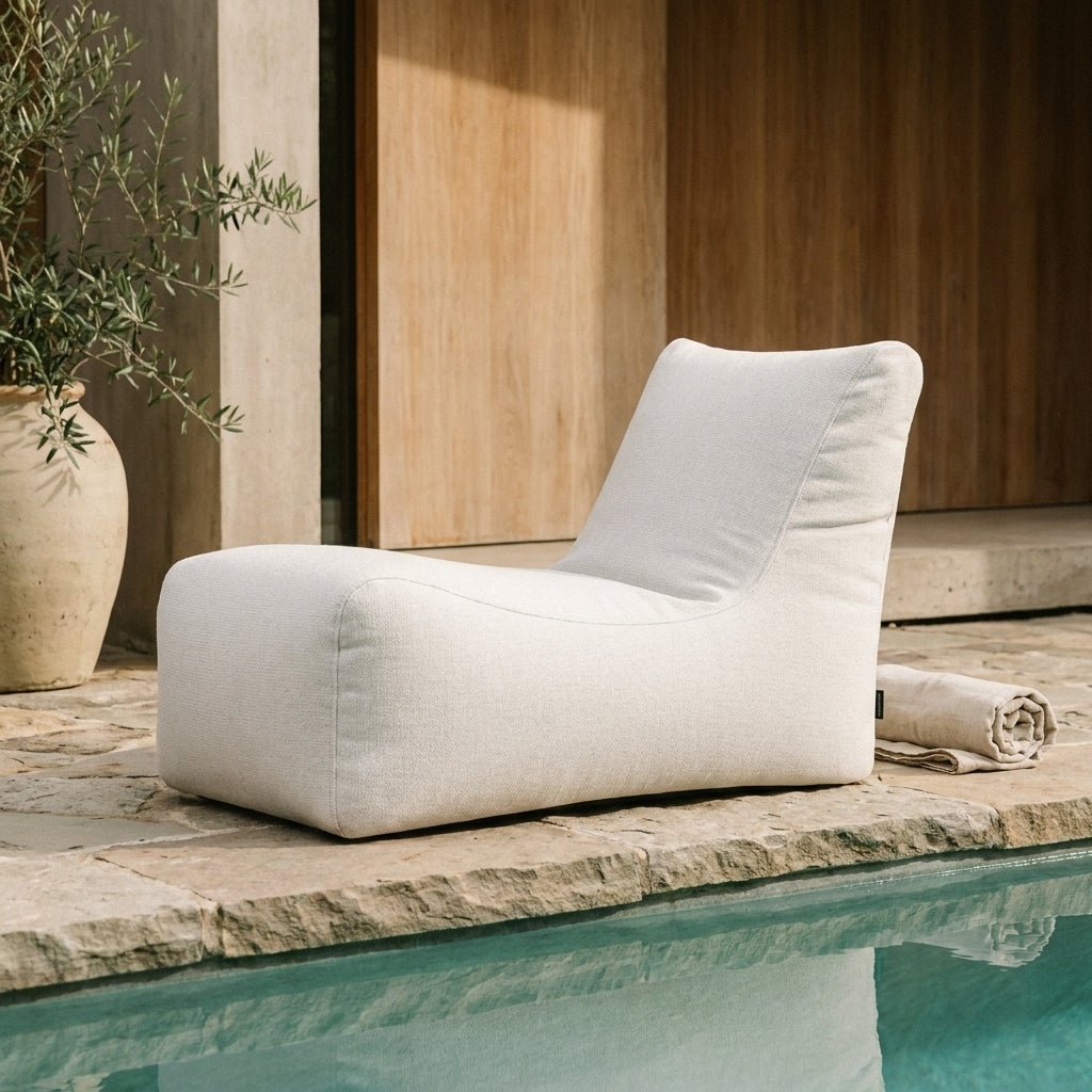 Sittsäck Lounge Dunẽs Fluffy White