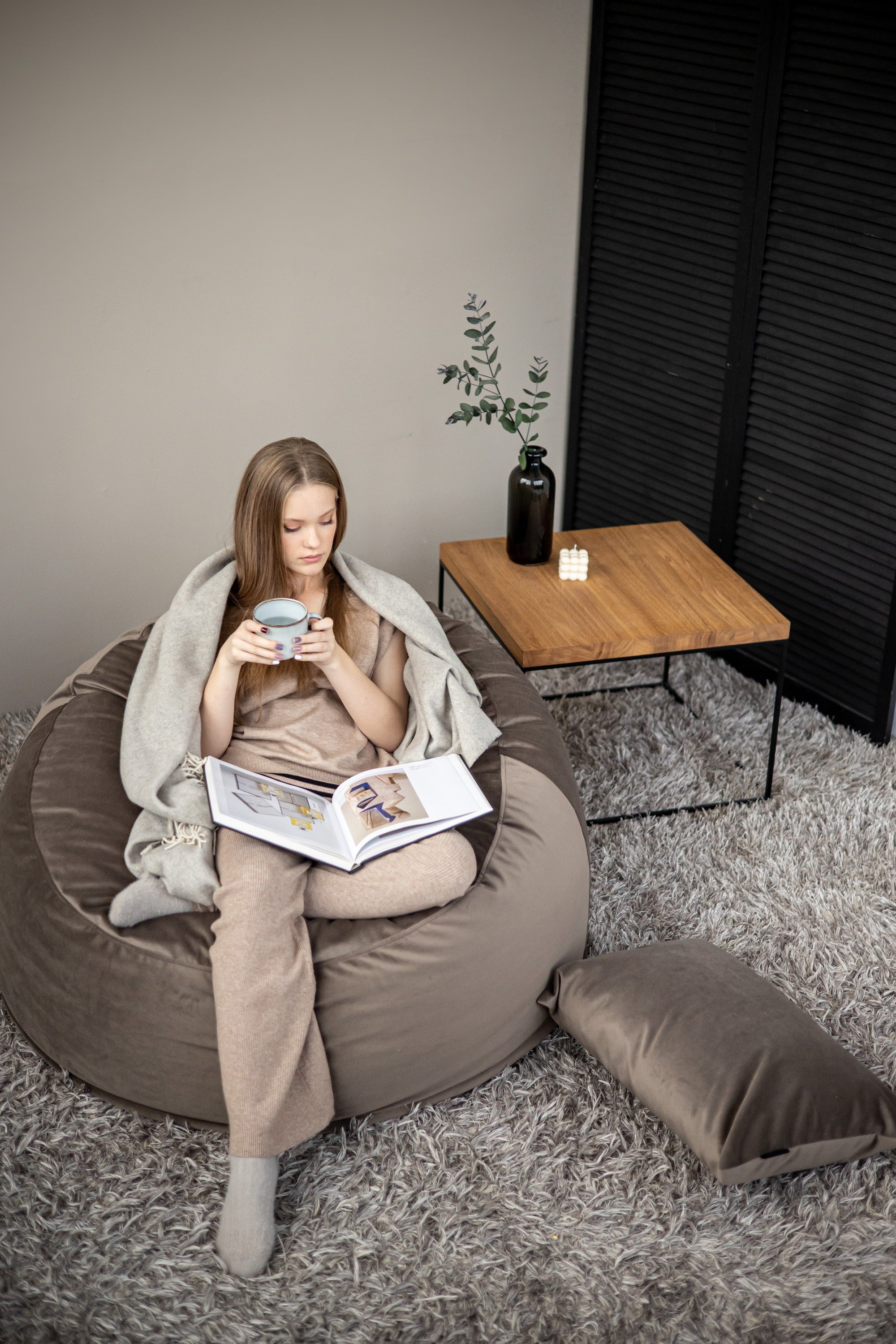 Foam Bean Bag Om 110 Barcelona Taupe
