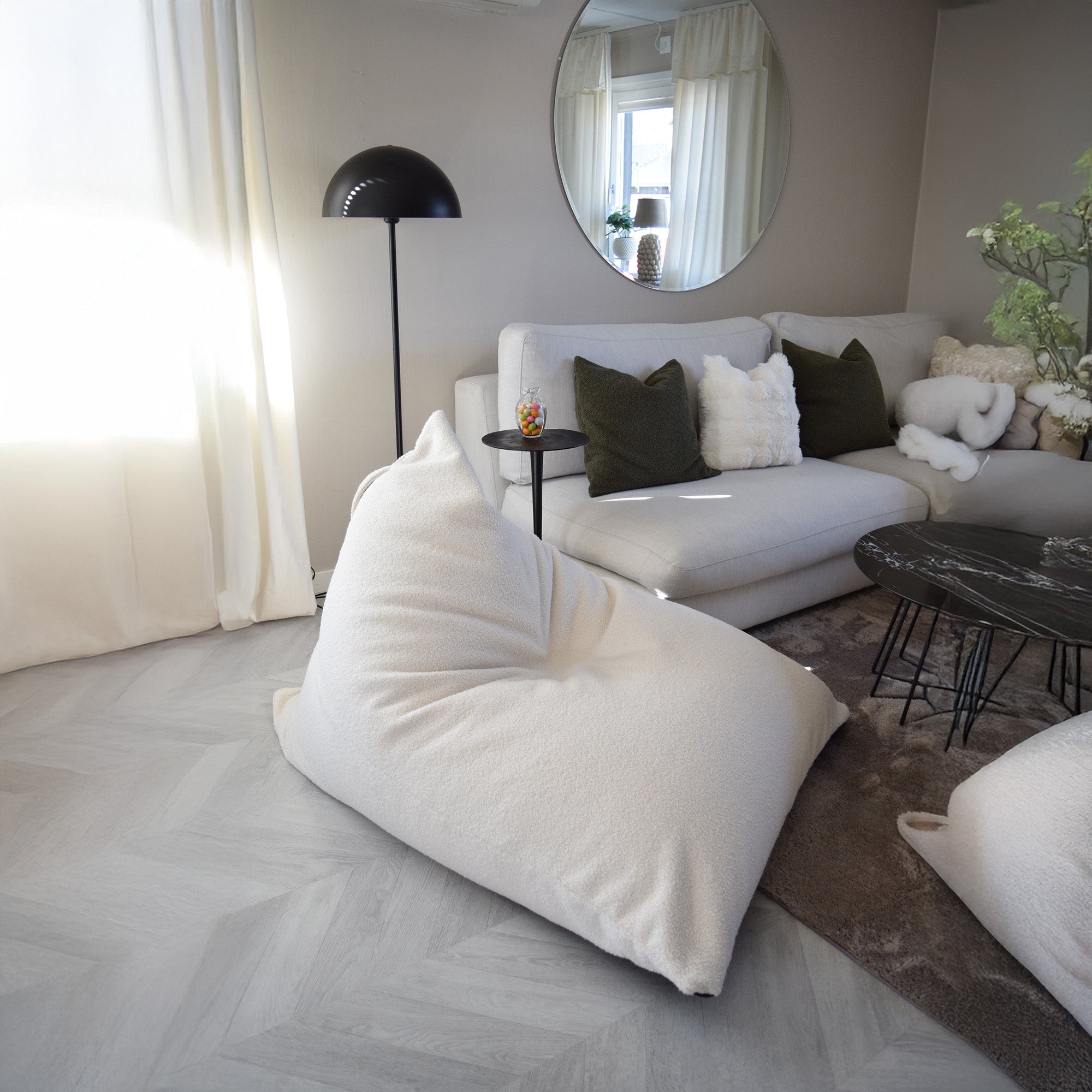 Sittsäck Razz Teddy Cream