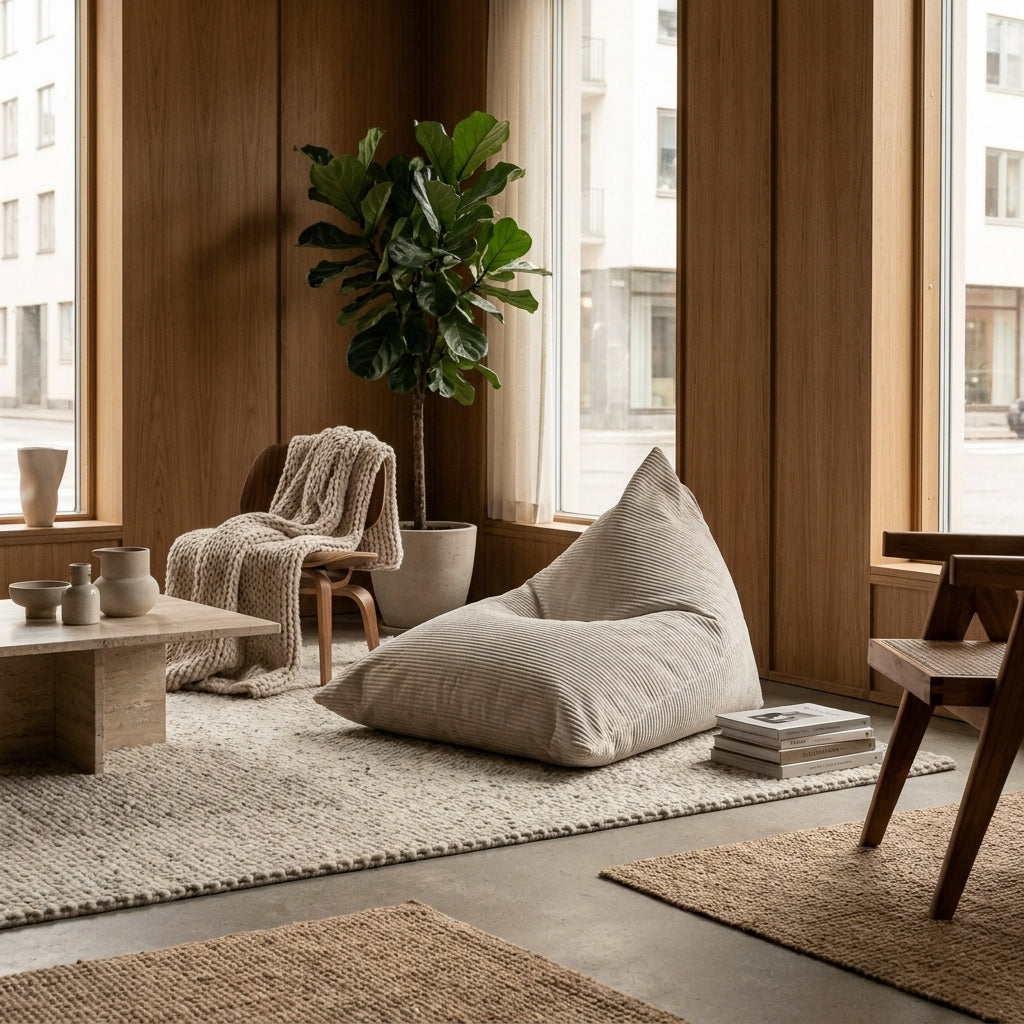 Sittsäck Razz Waves White Grey