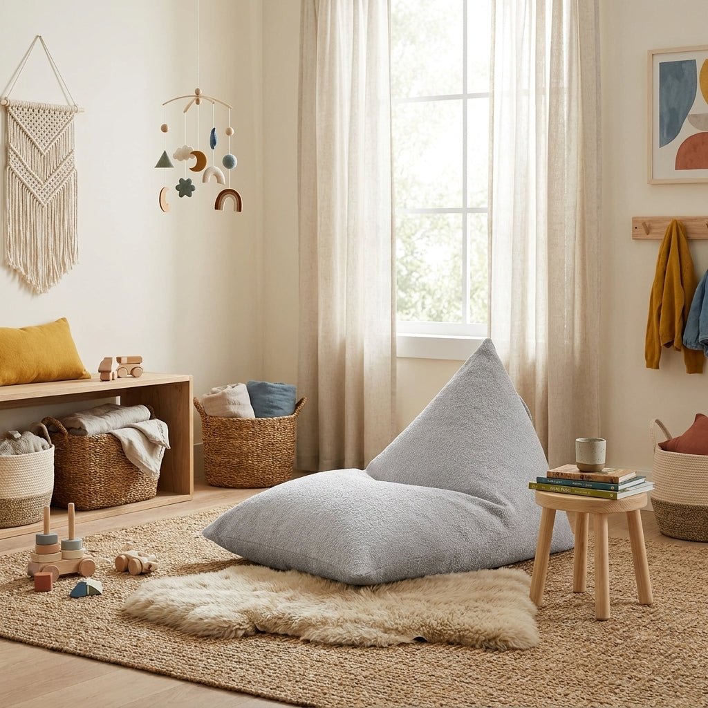 Sittsäck Barnfåtölj Razzy Madu Light Grey