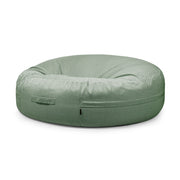 stor saccosäck Capri grön, rund och bekväm sittsäck i grönt mönster, perfekt för hela familjen.