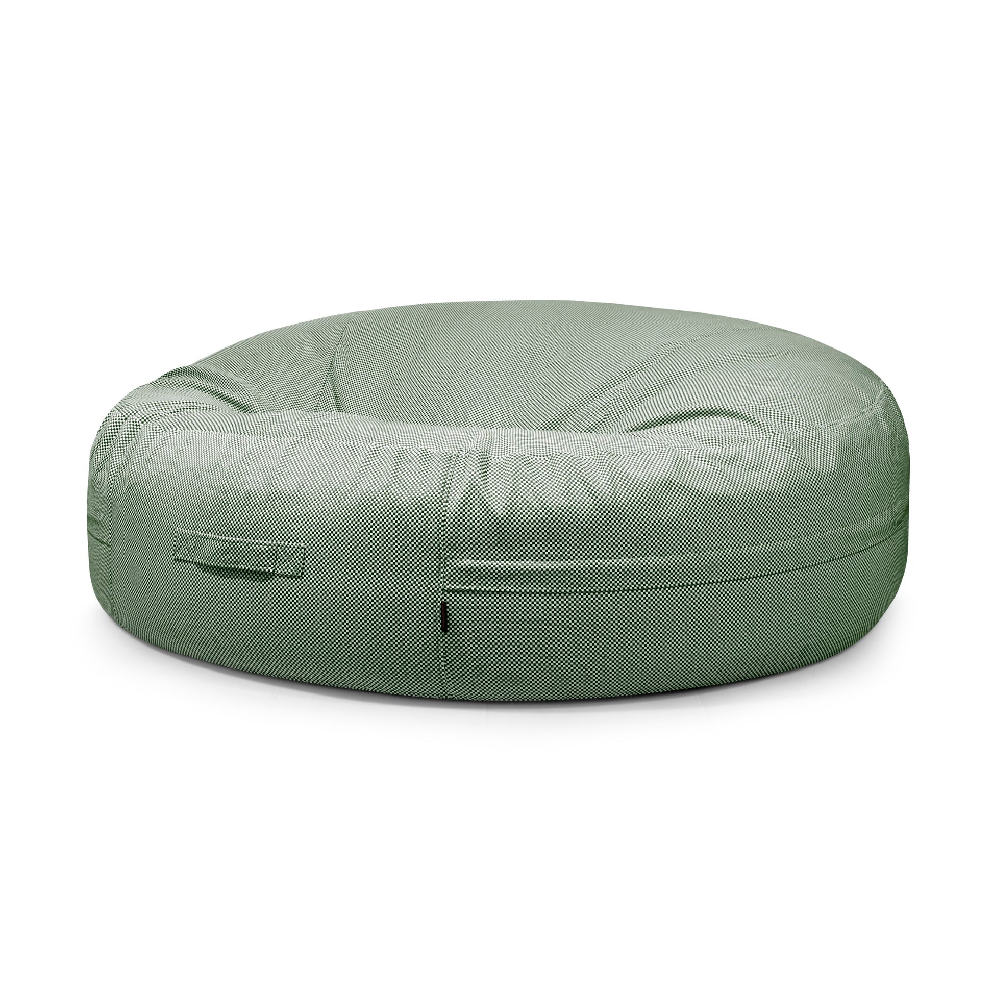 stor saccosäck Capri grön, rund och bekväm sittsäck i grönt mönster, perfekt för hela familjen.