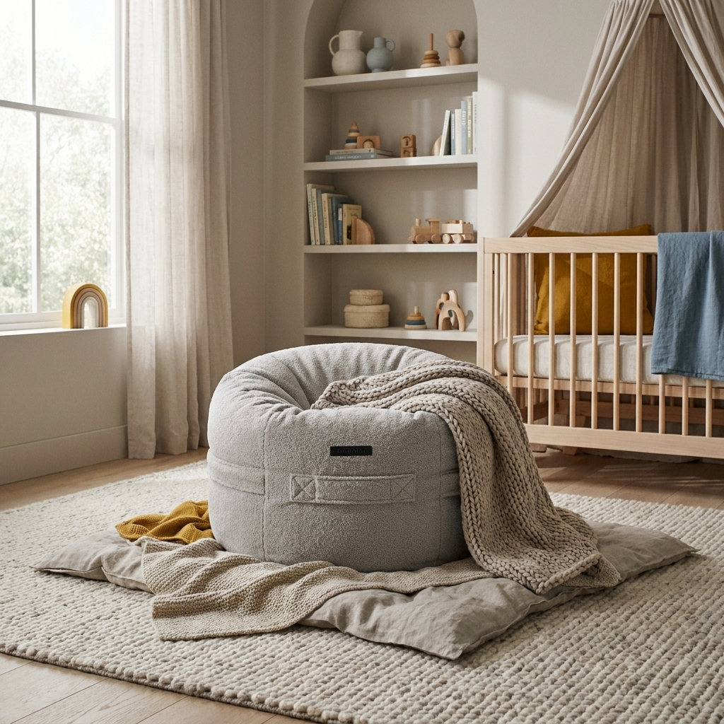 Barnfåtölj Roll 80 Teddy White Grey