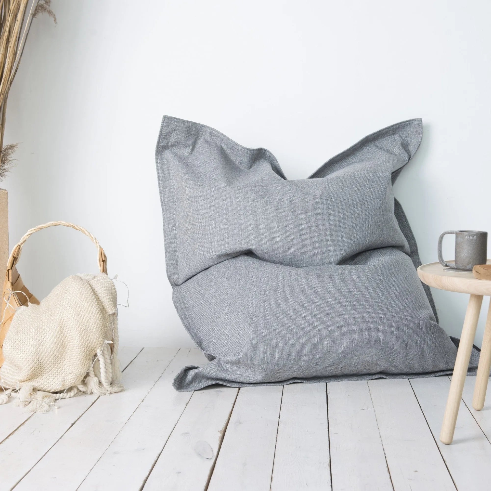 2me Home OEKO-TEX ® Klassisk sittsäck & saccosäck Light grey-Sittsäck-Slowdown