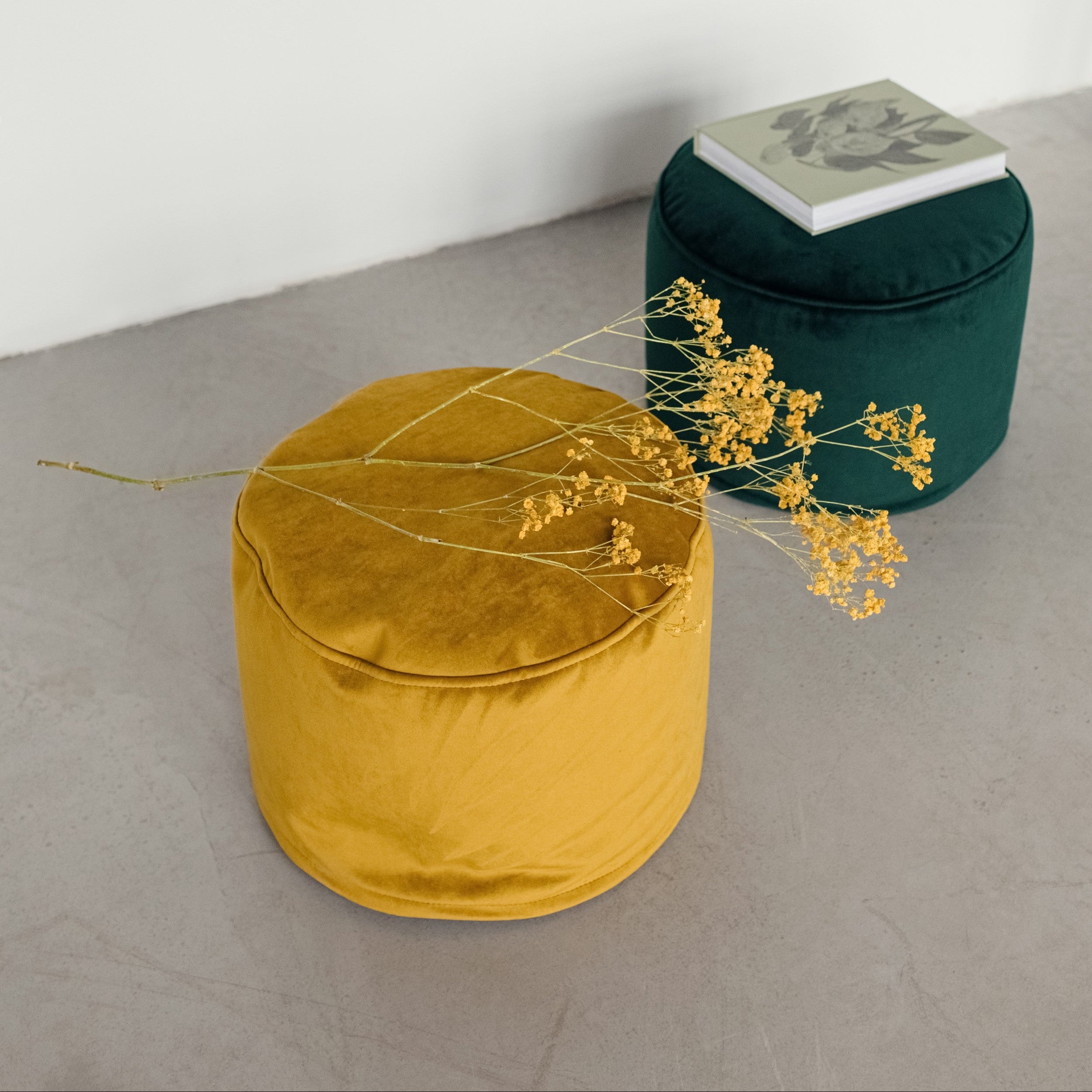 Sittpuff Fotpall Mini Barcelona Mustard-Bean bags-Slowdown