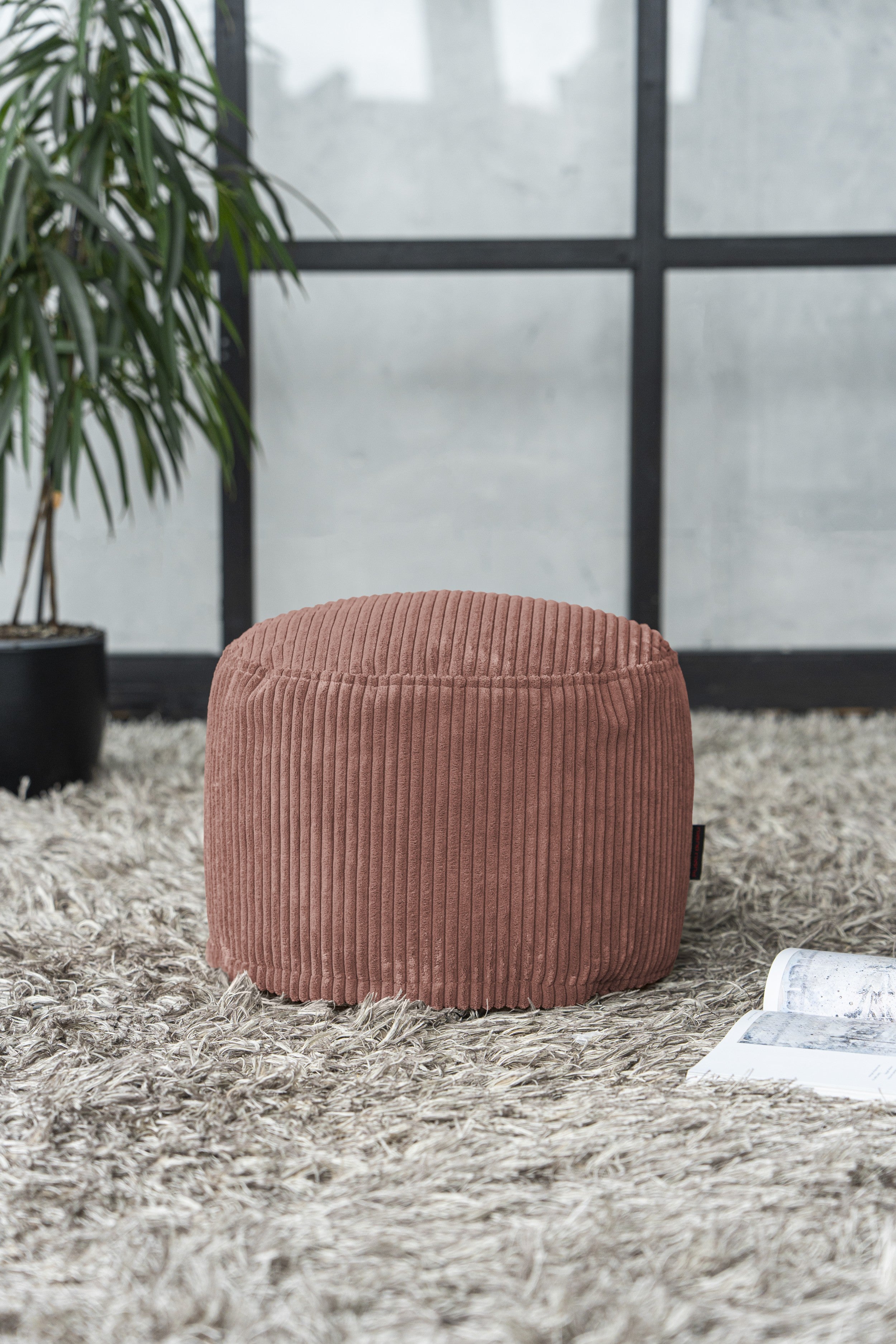 Sittpuff Fotpall Mini Waves Coral-Mini sittpuffar-Slowdown