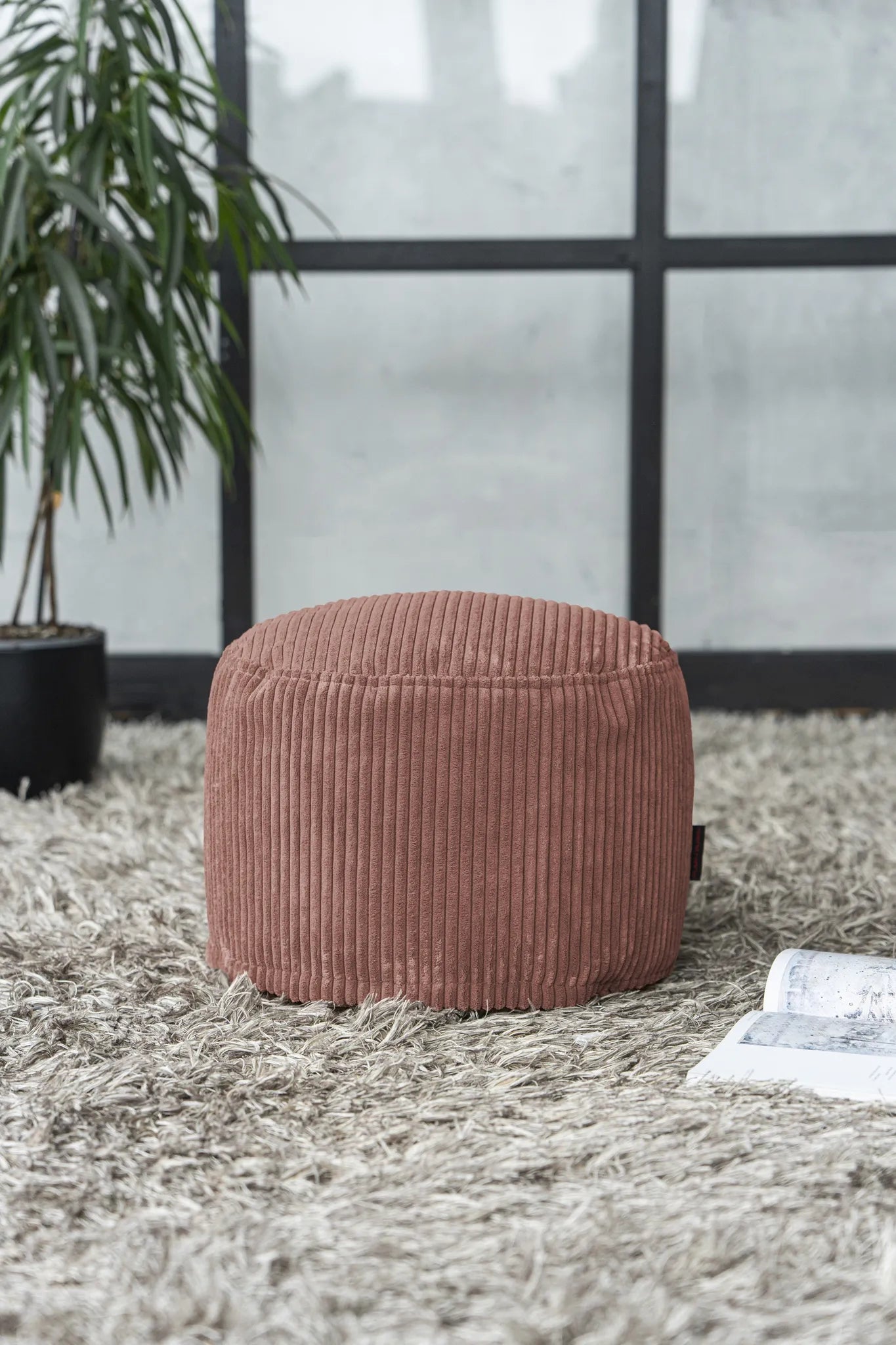 Sittpuff Fotpall Mini Waves Coral-Mini sittpuffar-Slowdown