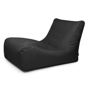 Svart Lounge 100 sittsäcksfåtölj med bred rygg och sits, perfekt för avkoppling.