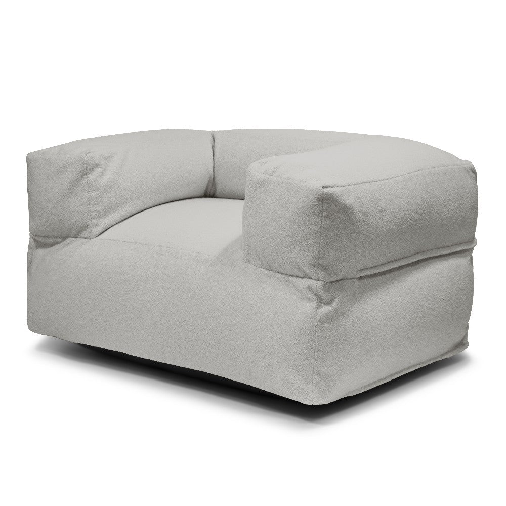 Sittsäck MooG Teddy White Grey-Bean bags-Slowdown