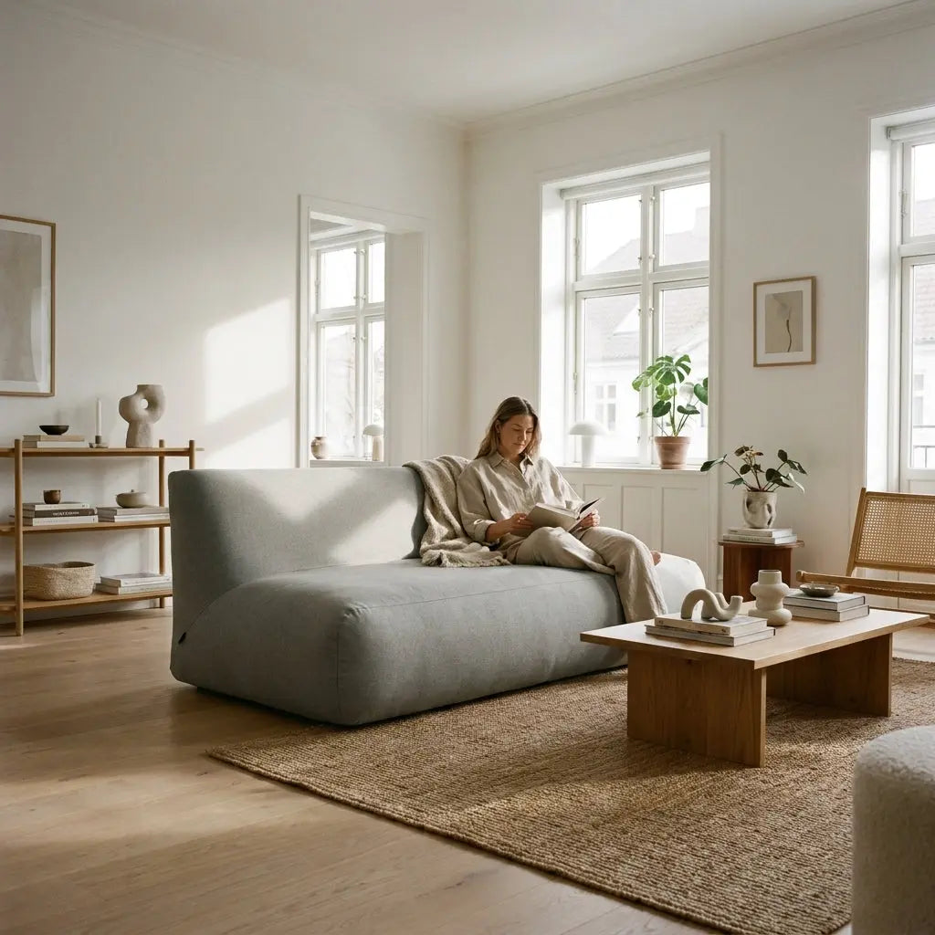 Sittsäck Soffa Tube 190 Nordic Silver