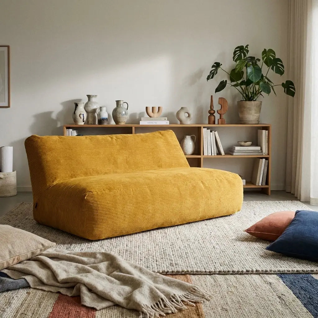 Sittsäck Soffa Tube 190 Waves Mustard