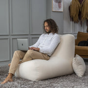 Sittsäck Tube Teddy Cream-Bean bags-Slowdown