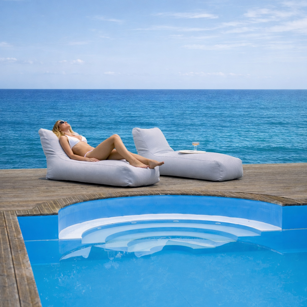 Sittsäck solsäng - solsäng Capri Turquoise-Bean bags-Slowdown