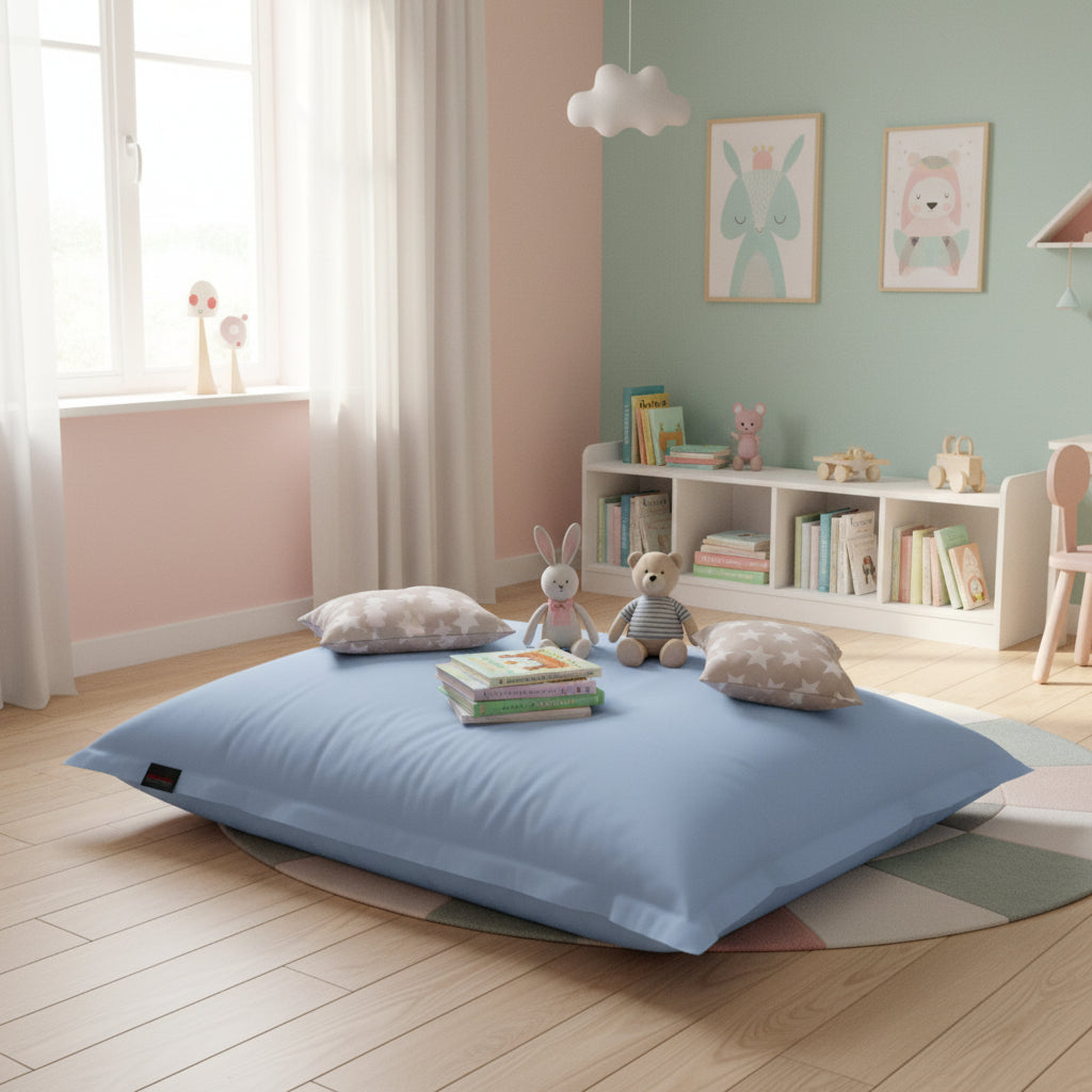1me OX sittkudde & barnfåtölj Light Blue-Bean bags-Slowdown