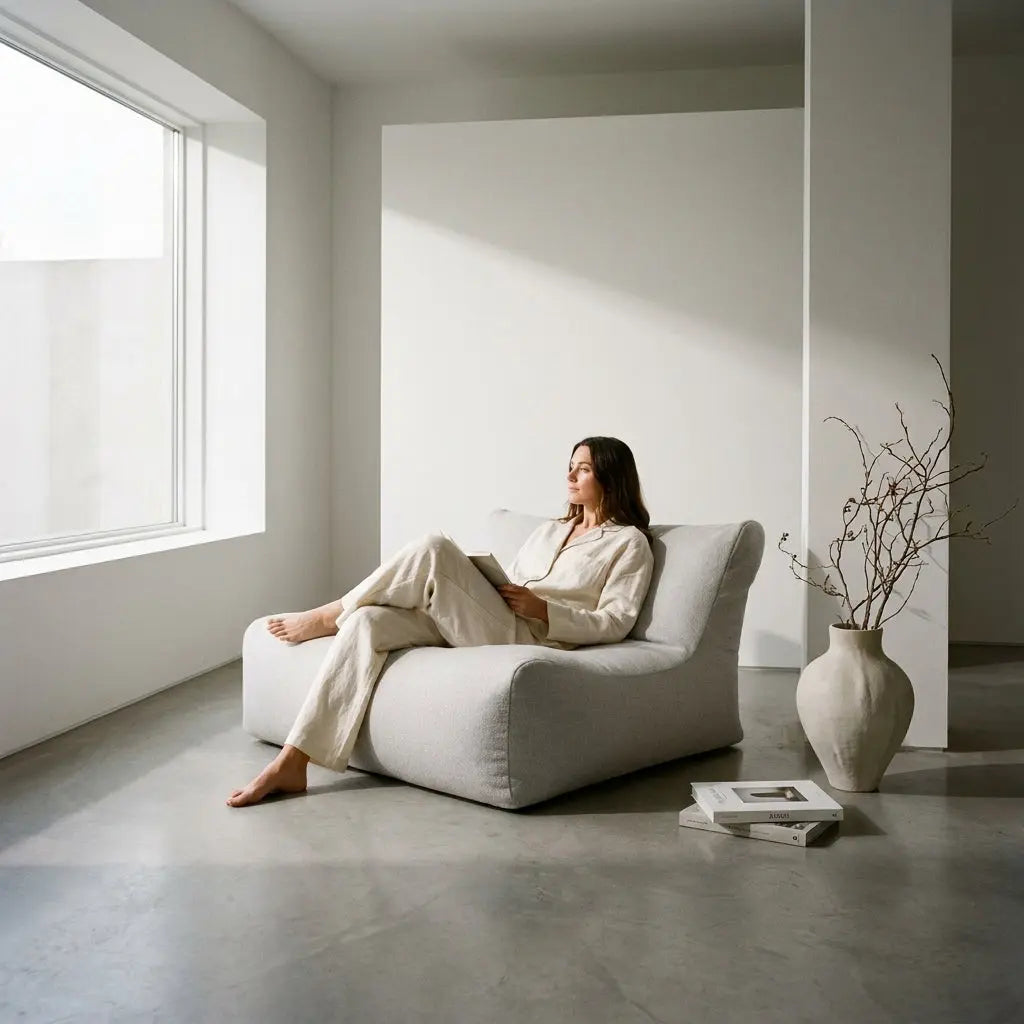 Soffa Teddy - Sittsäck Soffa Lounge Teddy White Grey