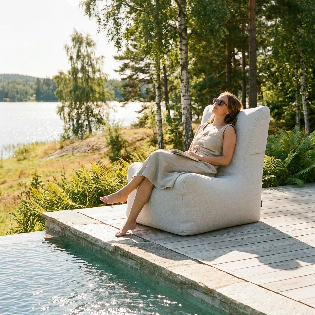 Sittsäck Fåtölj Seat Dunẽs Fluffy White