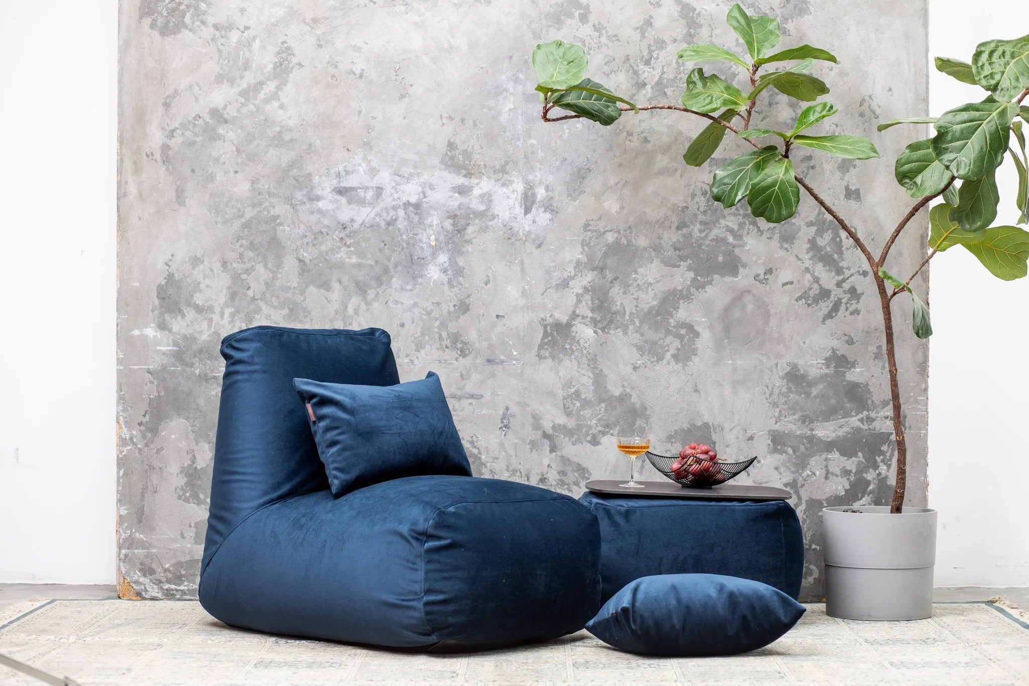 Sittsäck Tube Barcelona Navy-Bean bags-Slowdown