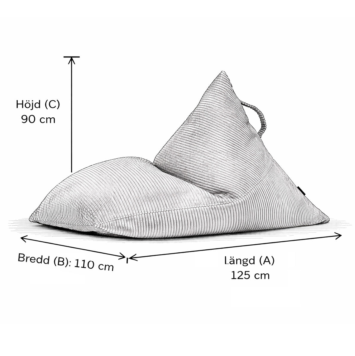 Sittsäck Razz Dunẽs White Grey