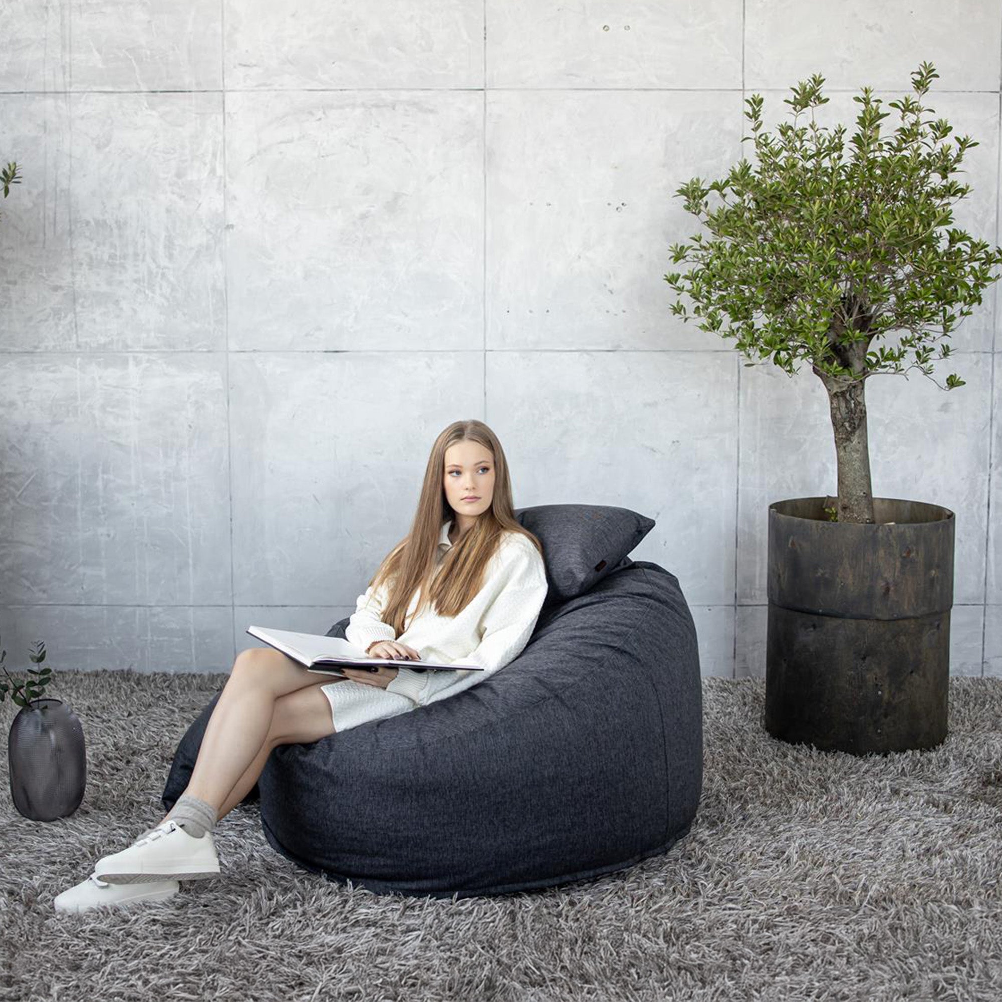 Foam Bean Bag Om 110 Home Dark Grey