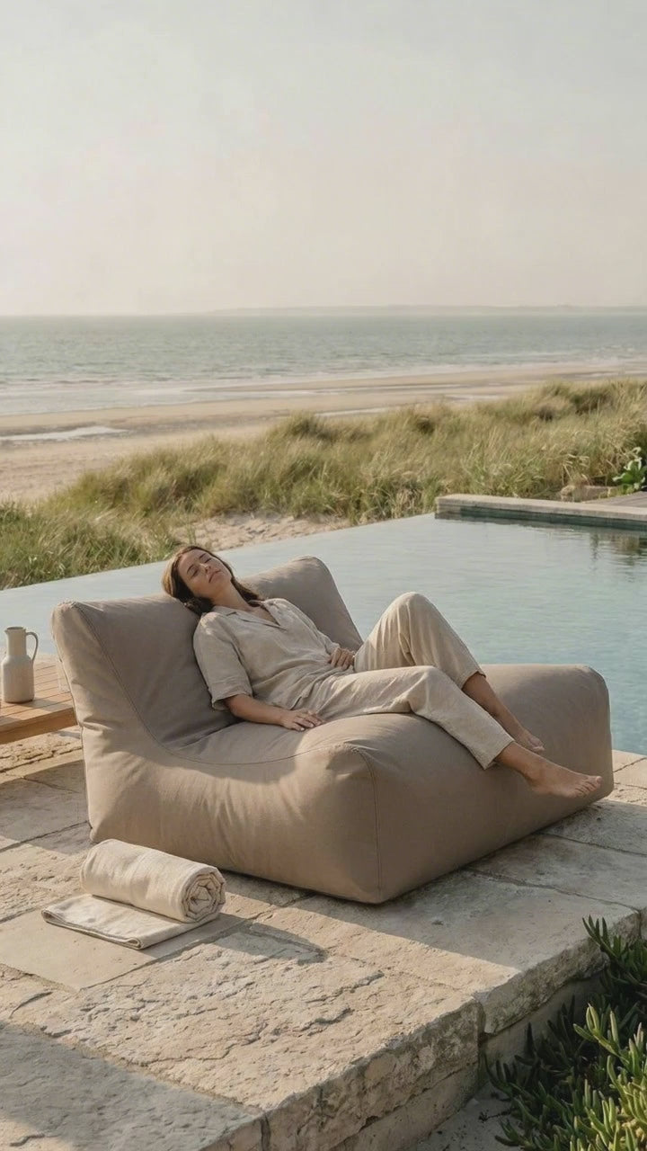Ladda video: Sittsäck Soffa Lounge Colorin Taupe